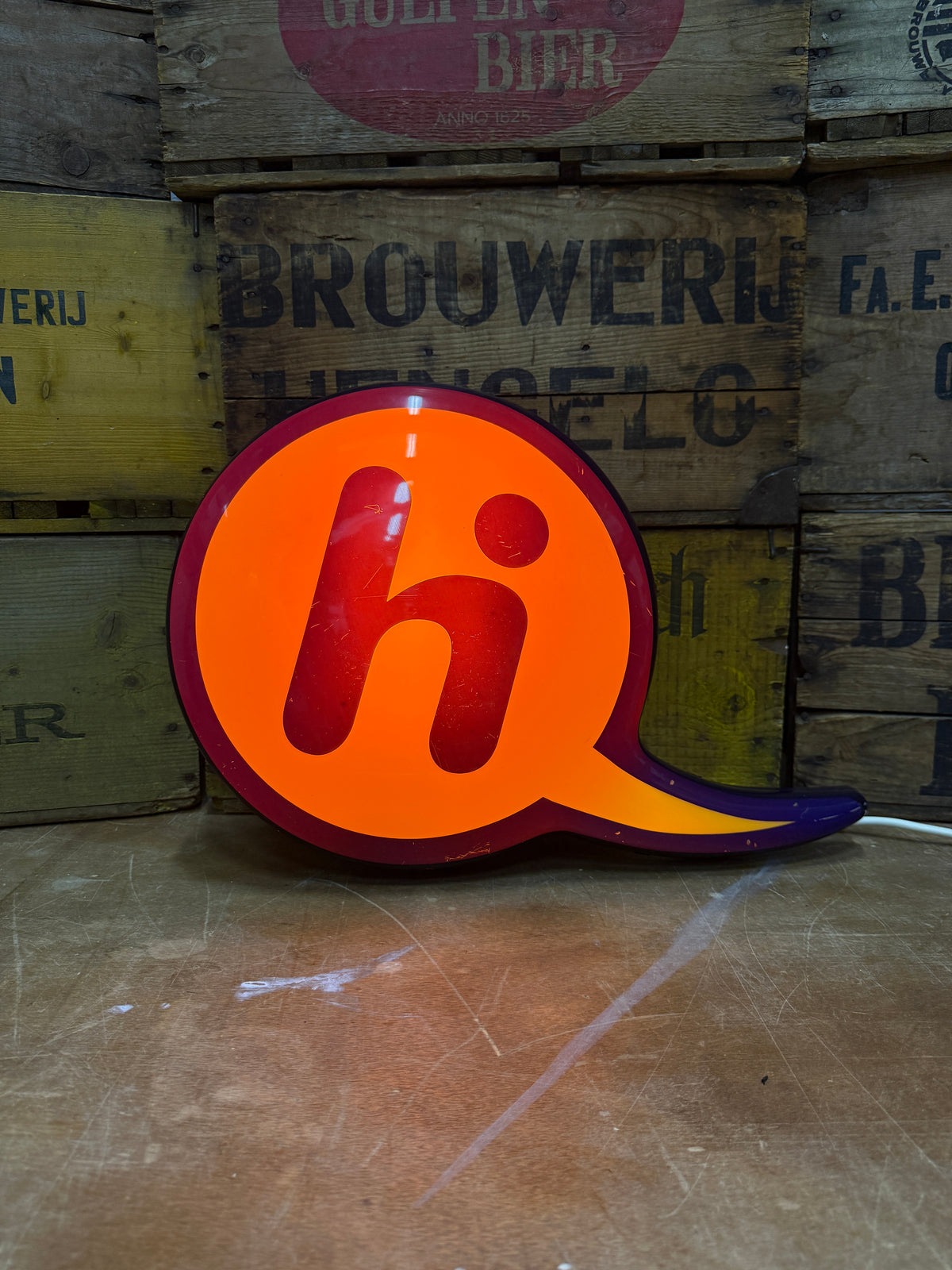 Vintage HI telecom reclame lichtbak