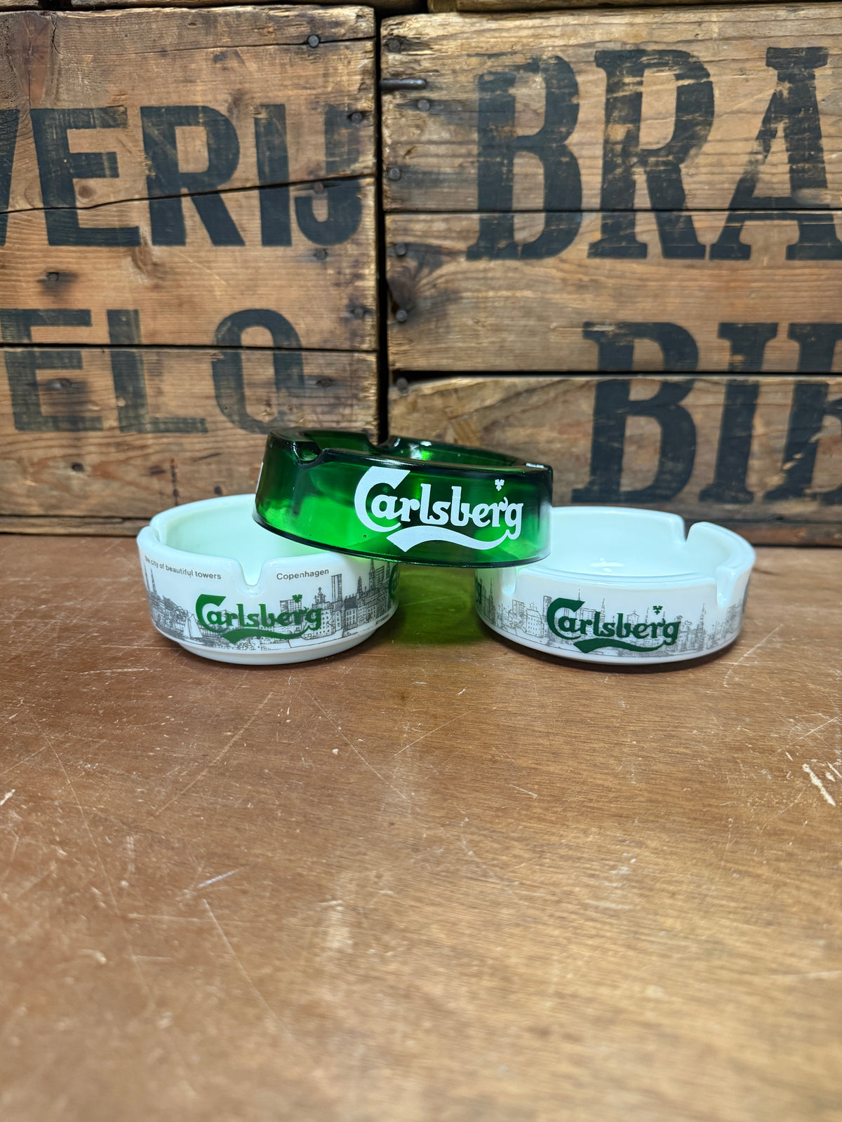 Carlsberg glazen reclameasbakken
