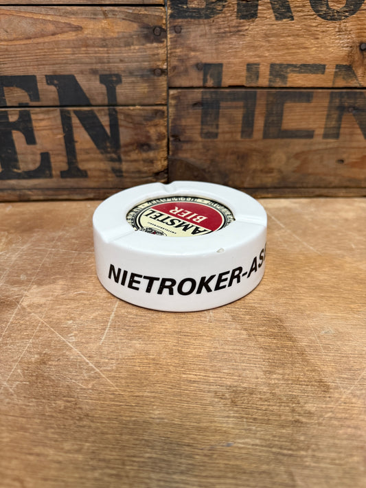 Vintage Amstel Bier nietroker aardewerk asbak