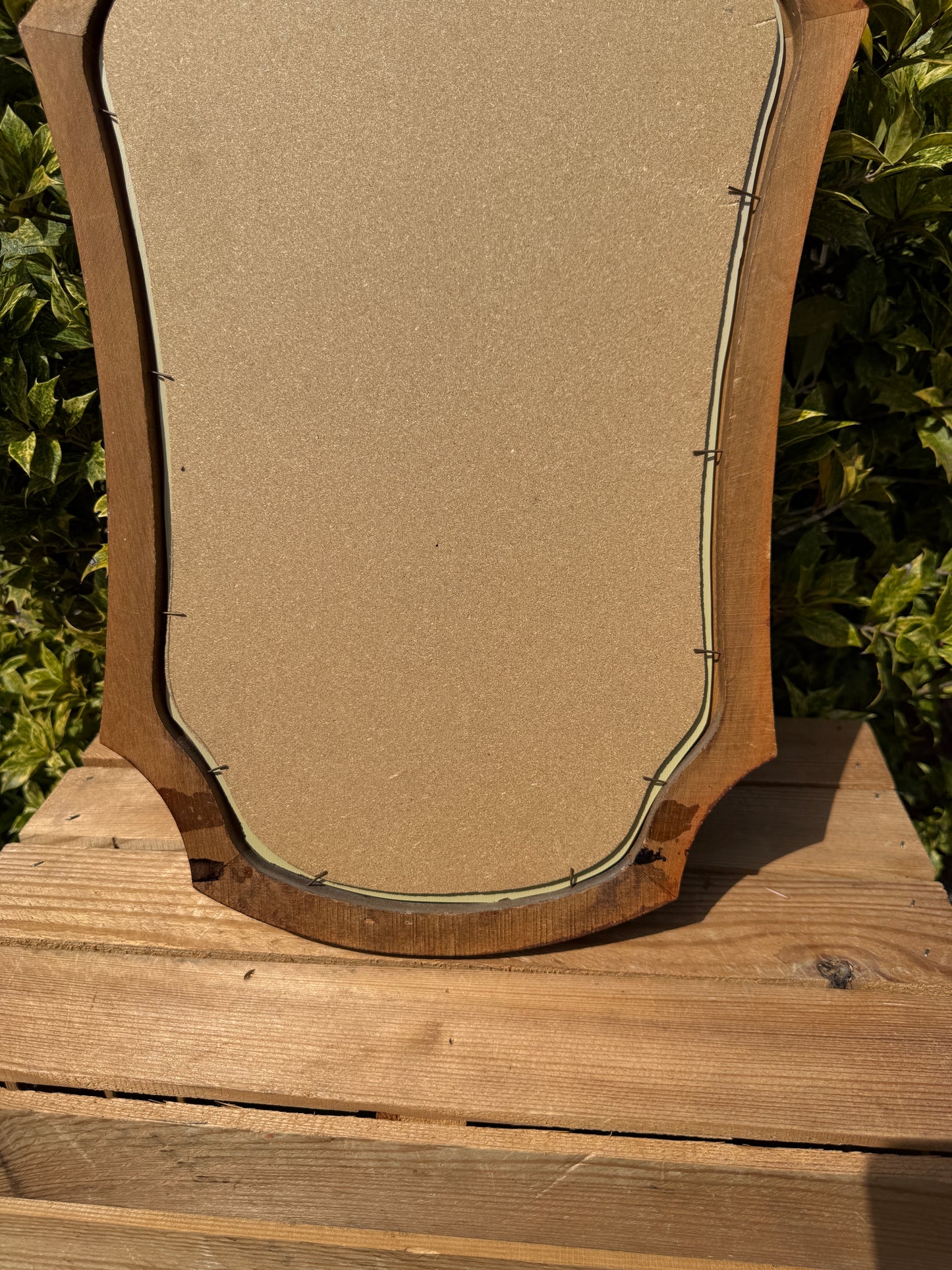 Vintage Houten Wandspiegel met Sierlijke Lijst