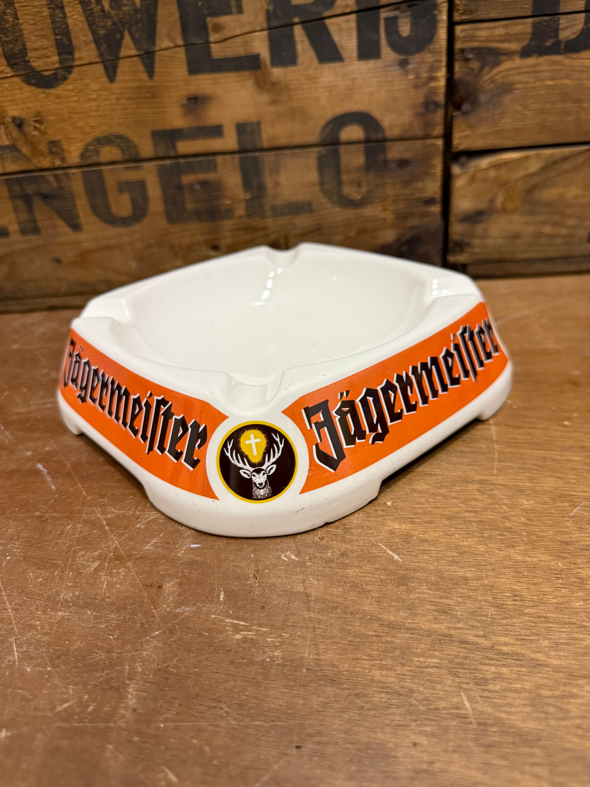 Vintage Jägermeister reclameasbak groot