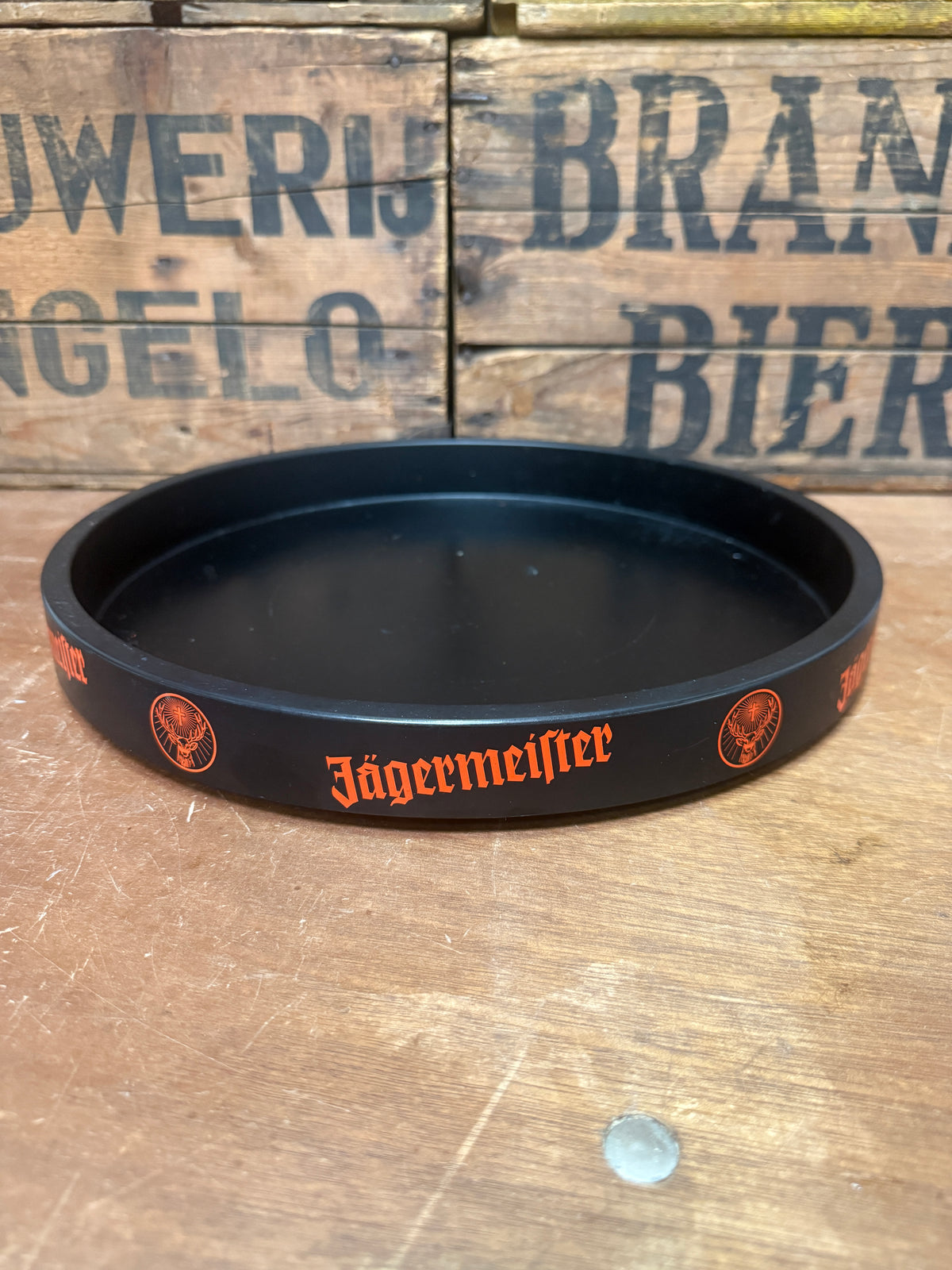 Vintage Jägermeister Ornamin serveerblad zwart