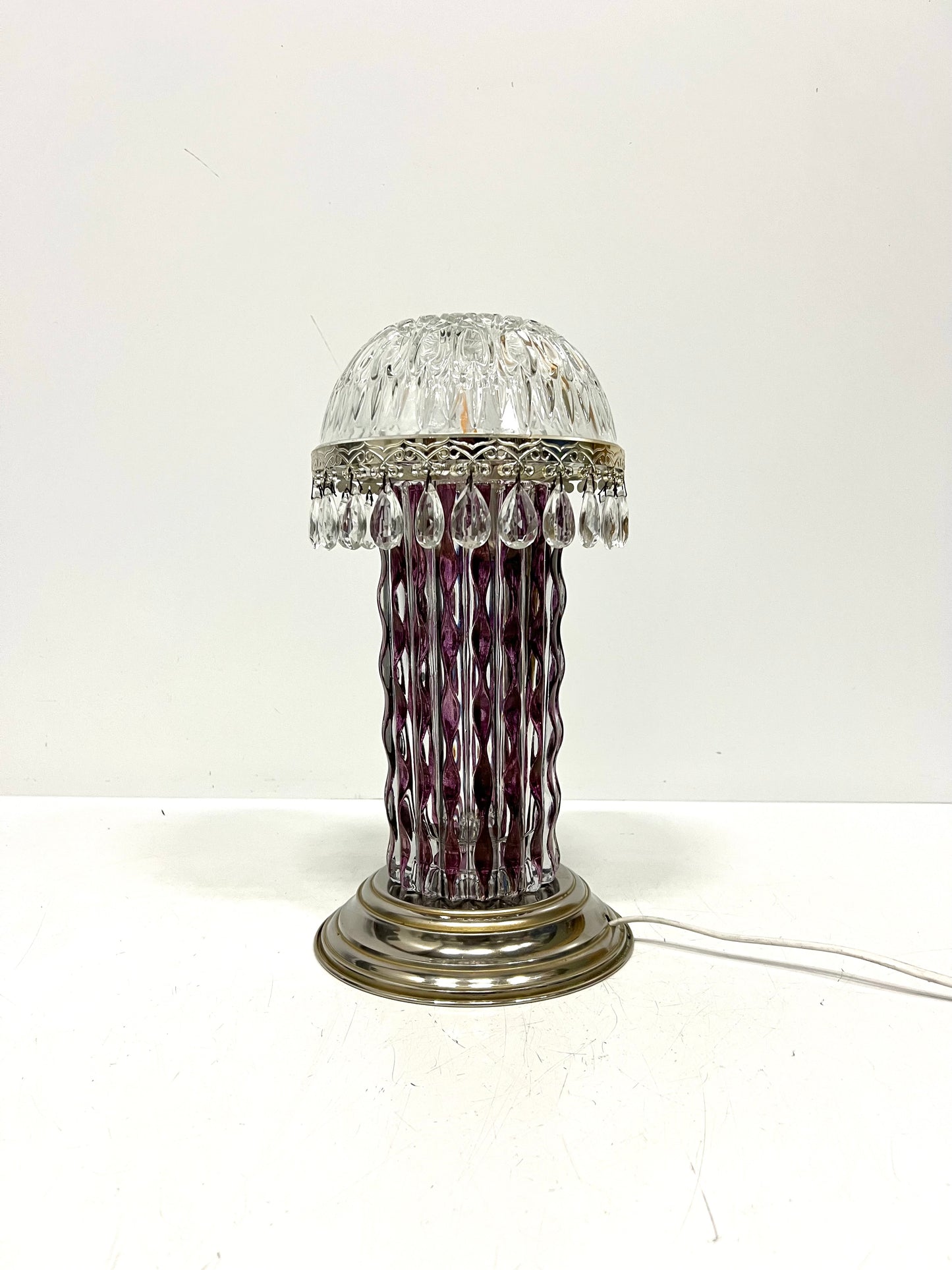 Vintage Fidenza Glass Vase Lamp