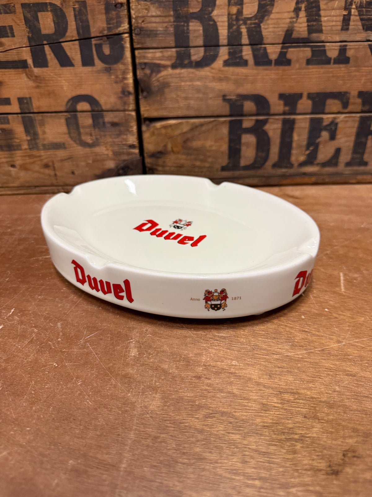Duvel ovale keramische reclameasbak