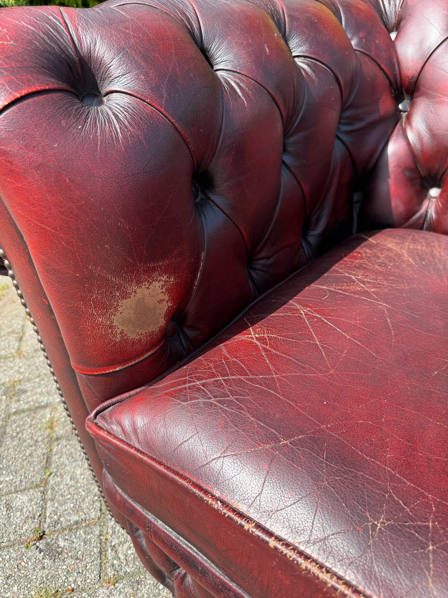 Vintage Chesterfield stijl fauteuil