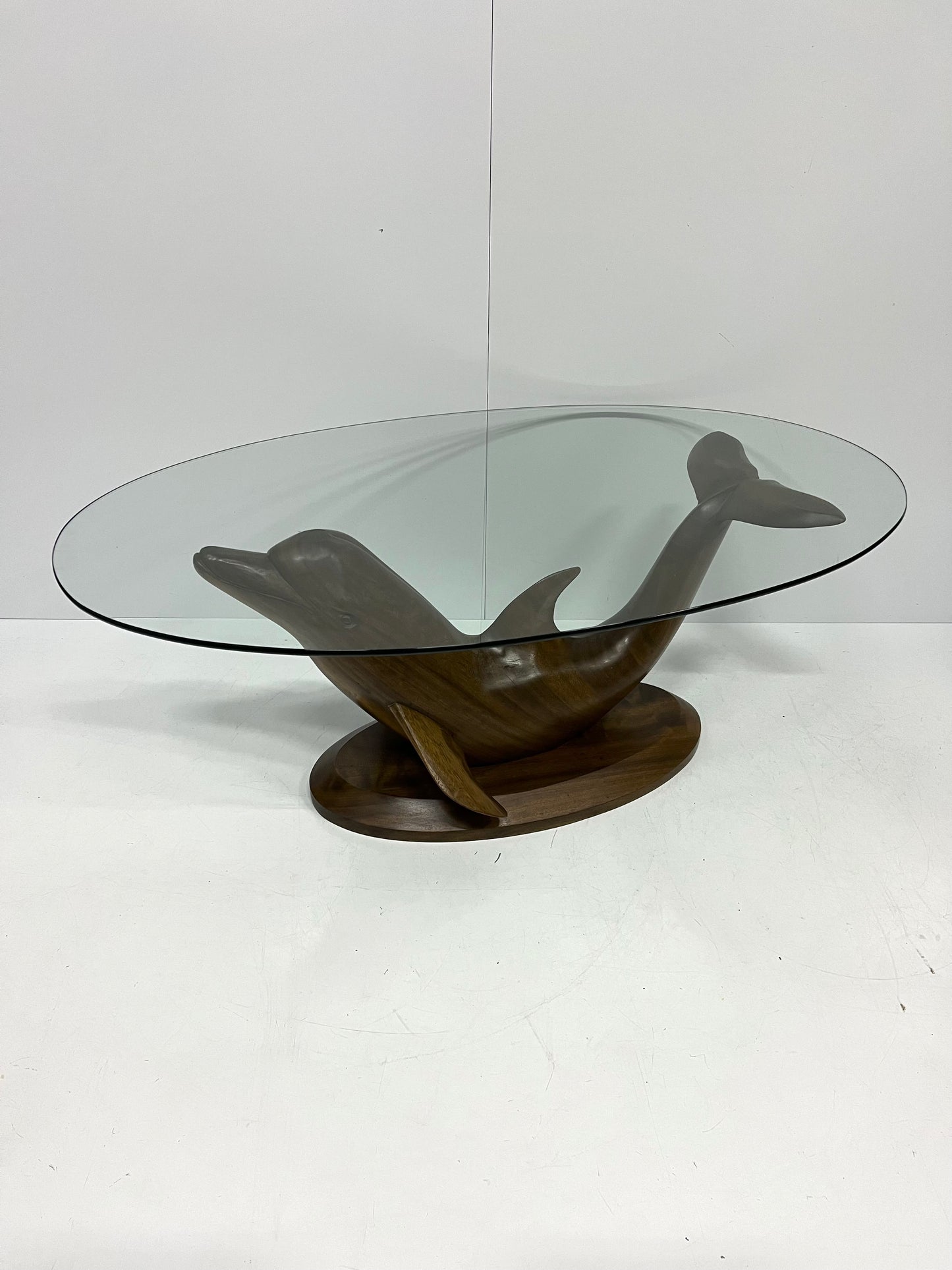 Vintage Coffee Table Teakwood Dolphin