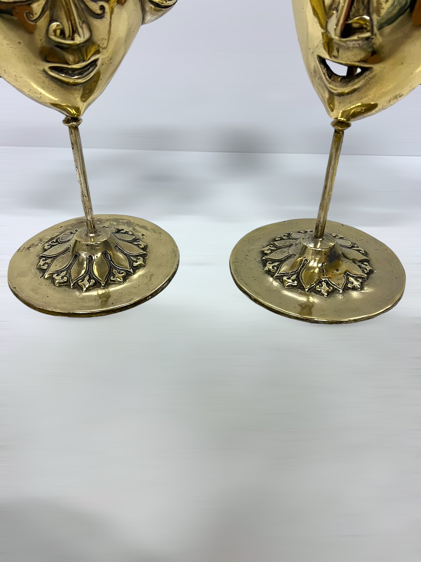 Vintage Brass Venetian Mask Set