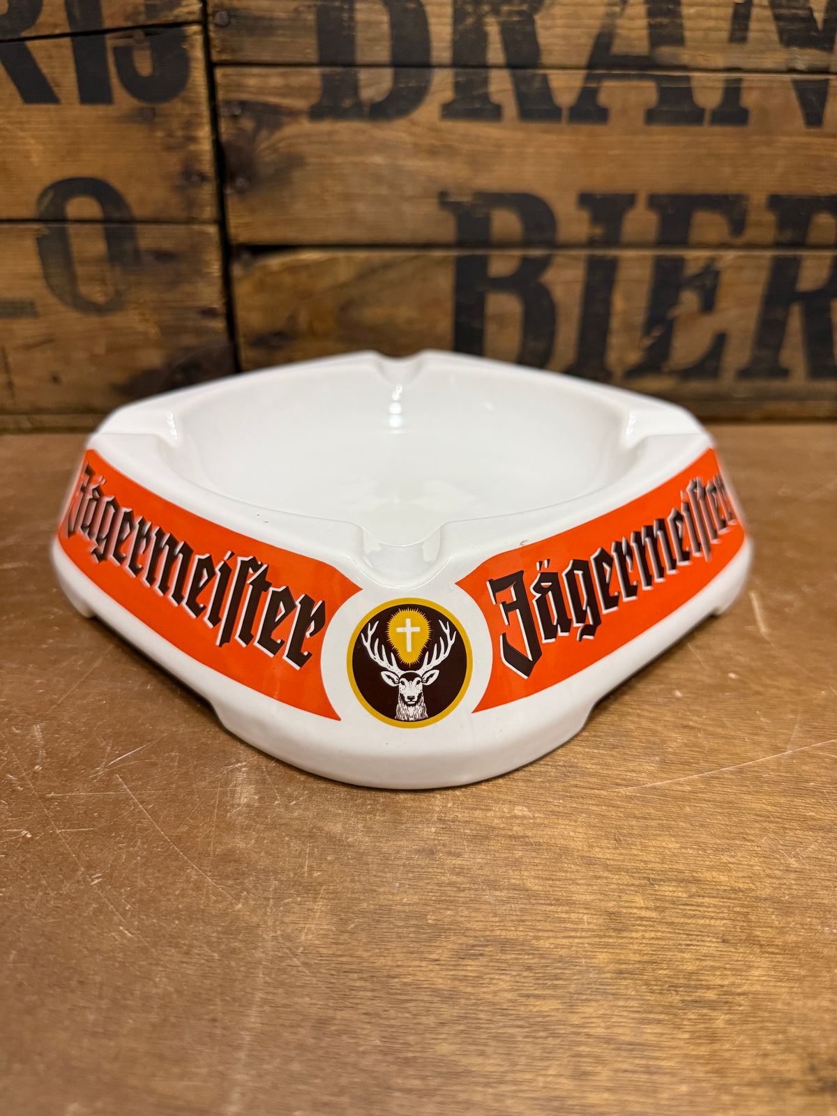 Vintage Jägermeister reclameasbak groot