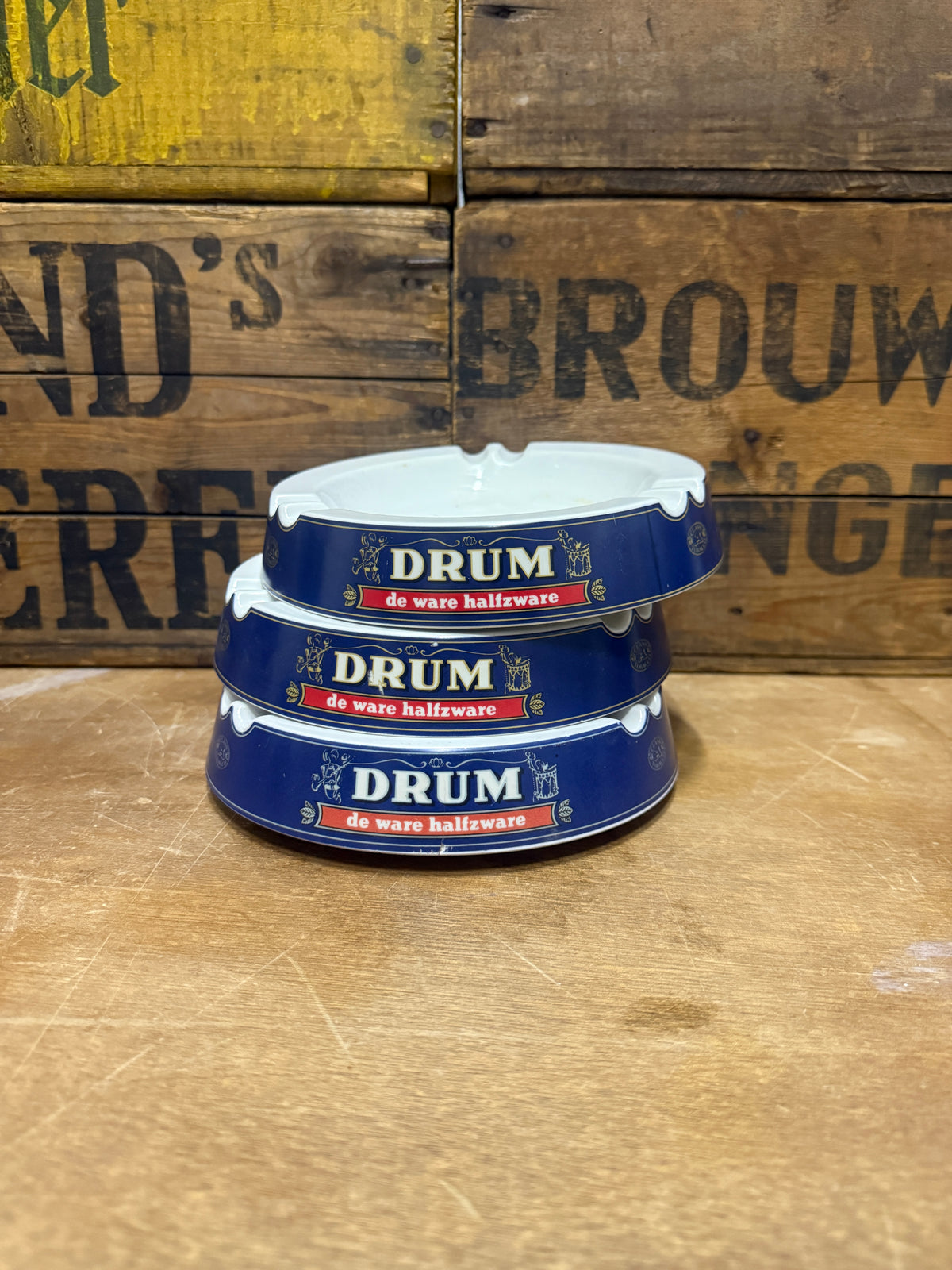 Vintage DRUM De Ware Half Zware asbak Ornamin