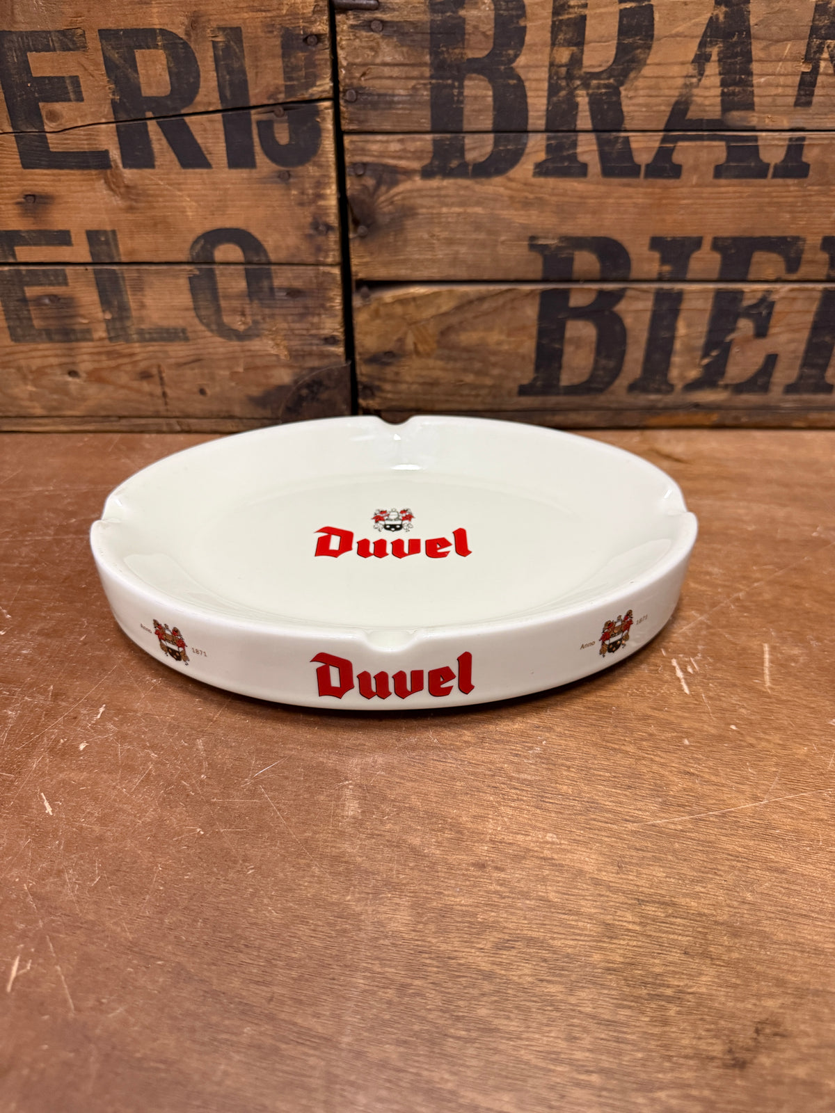 Duvel ovale keramische reclameasbak