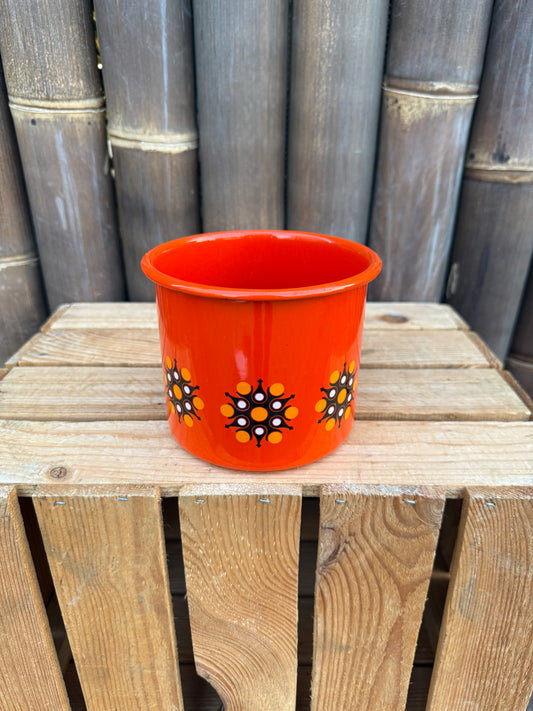 Vintage Brabantia oranje emaille bakje jaren 70