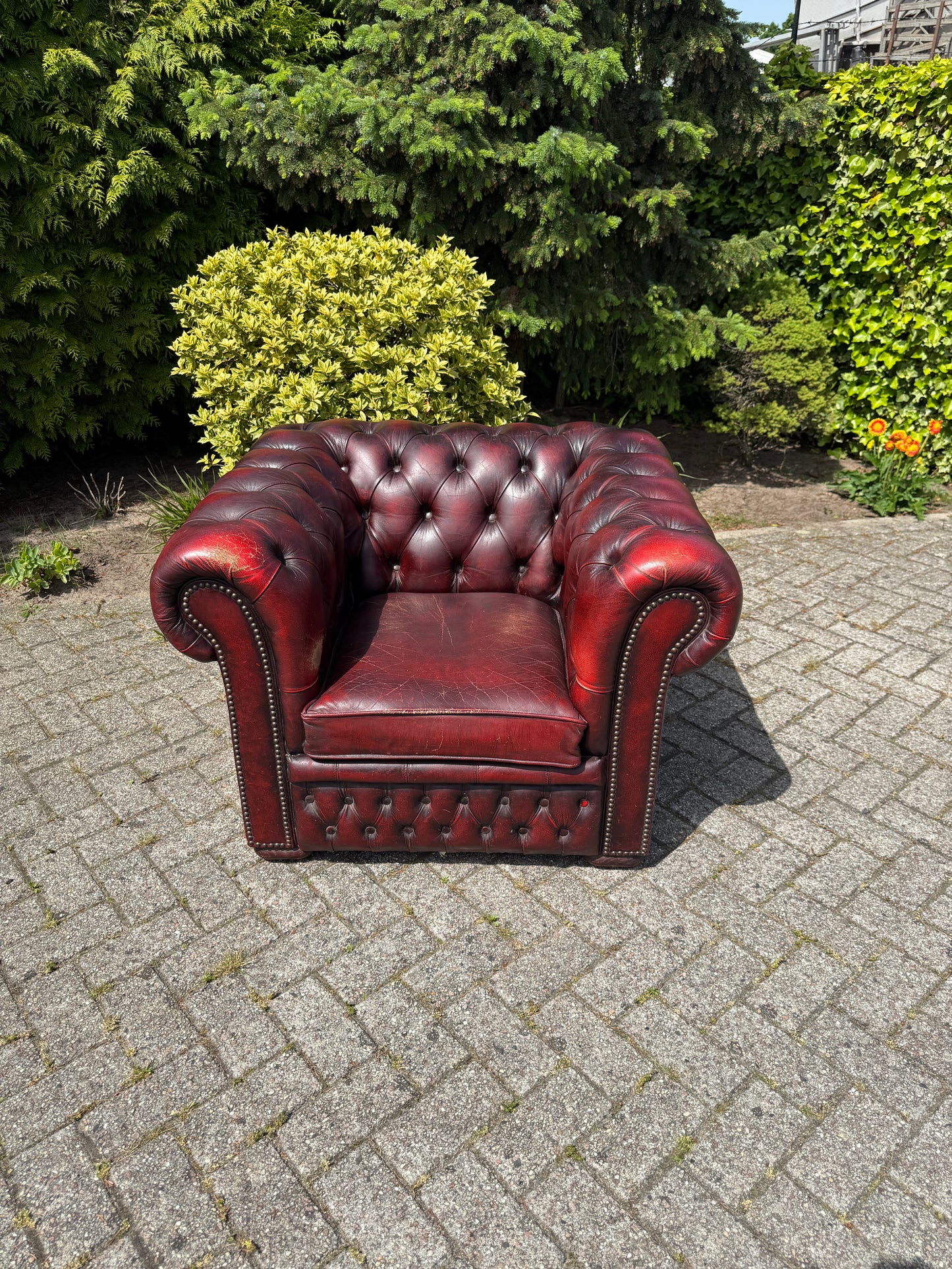 Vintage Chesterfield stijl fauteuil