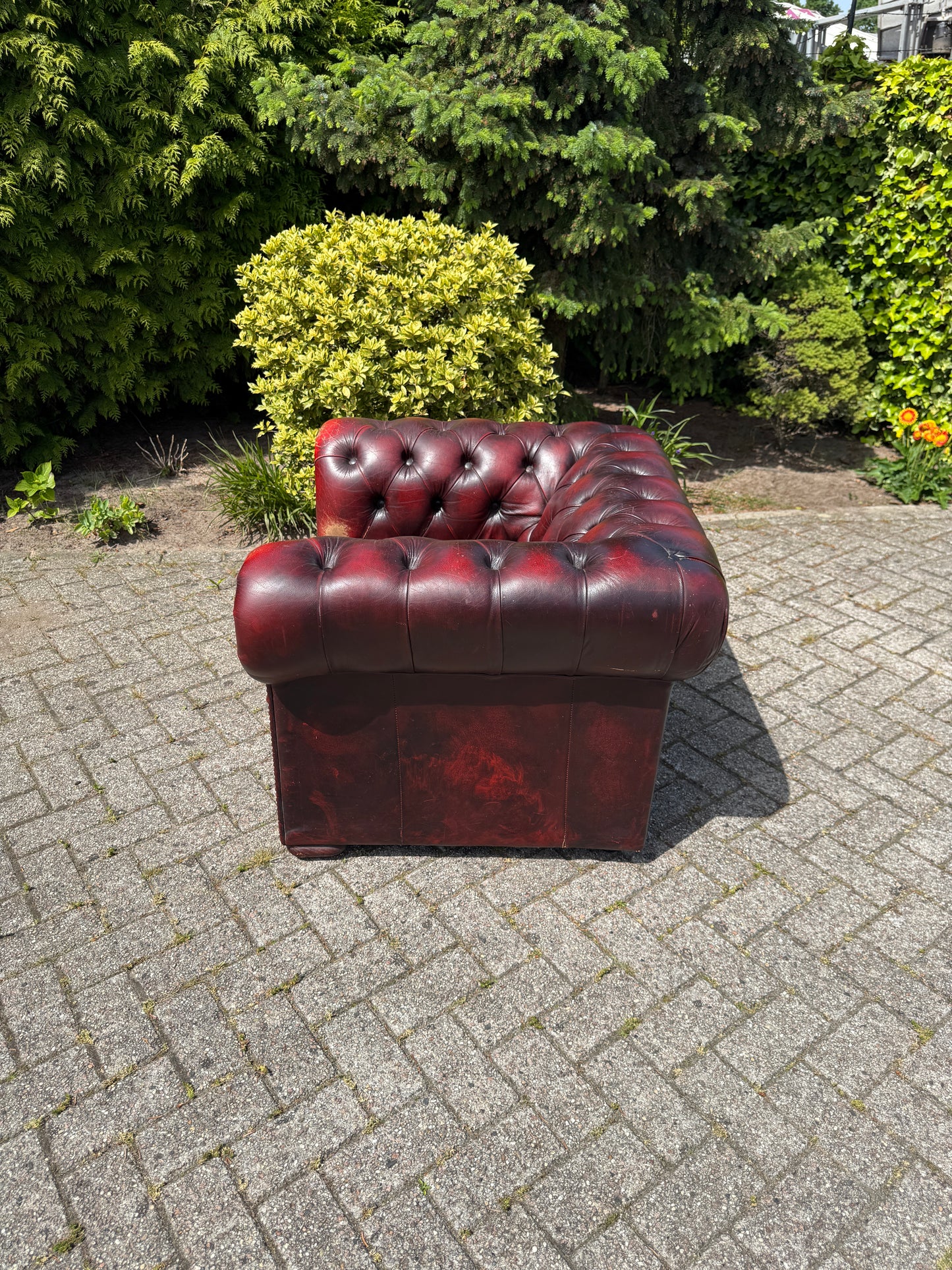 Vintage Chesterfield stijl fauteuil