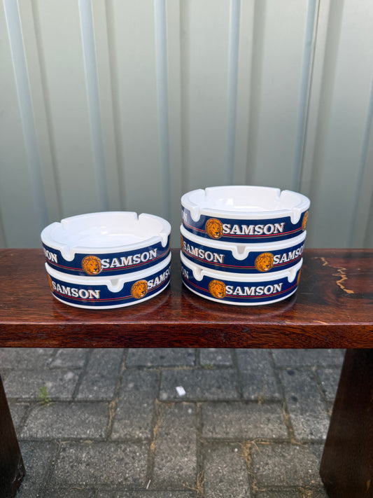 Samson reclame asbak opaalglas