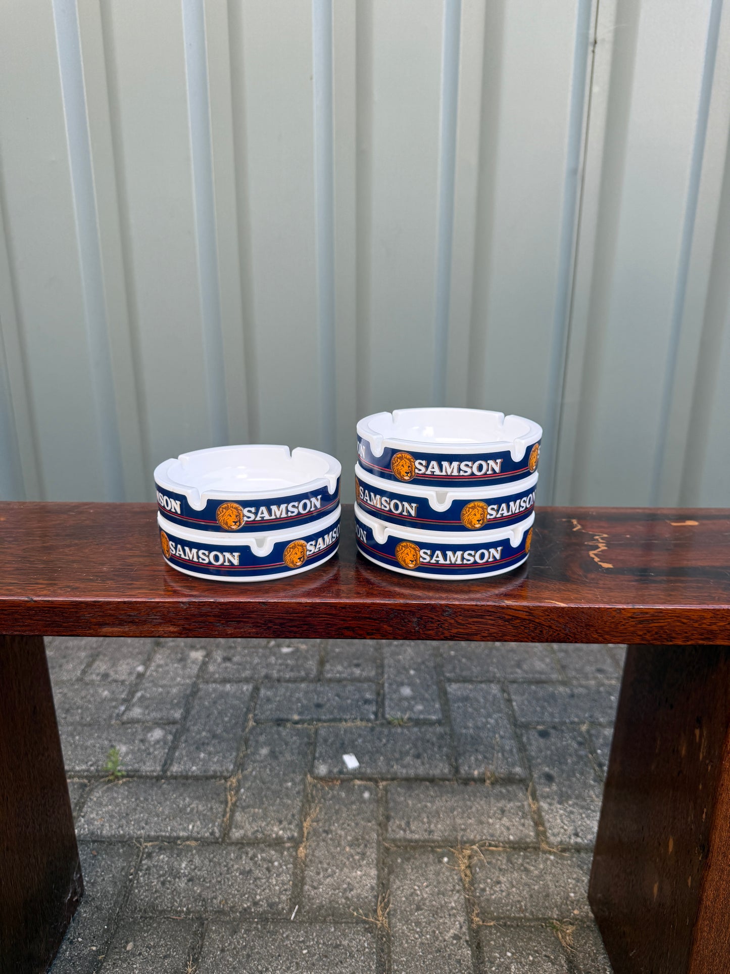 Samson reclame asbak opaalglas
