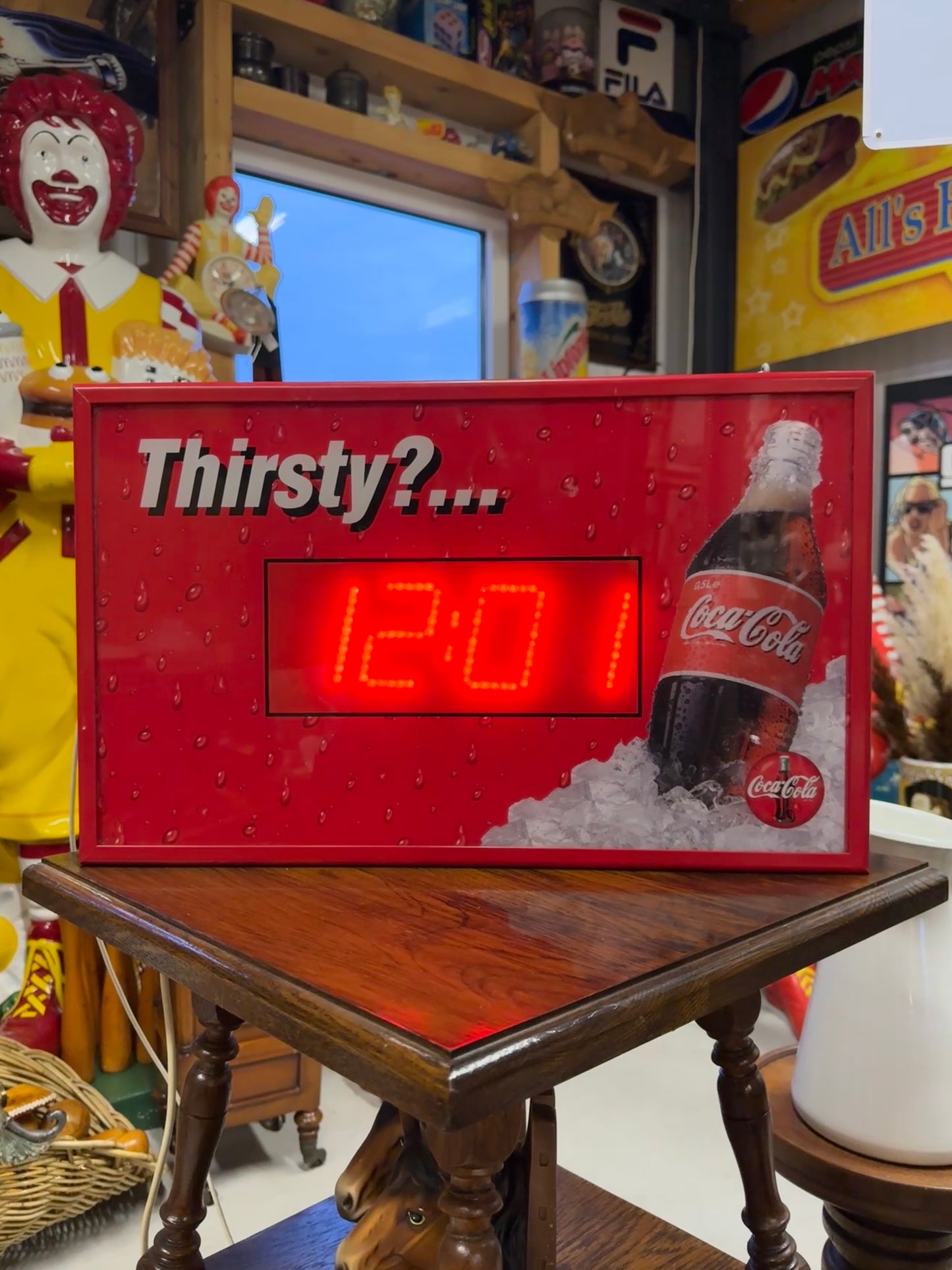 Vintage Coca Cola Digital Clock & Thermostat