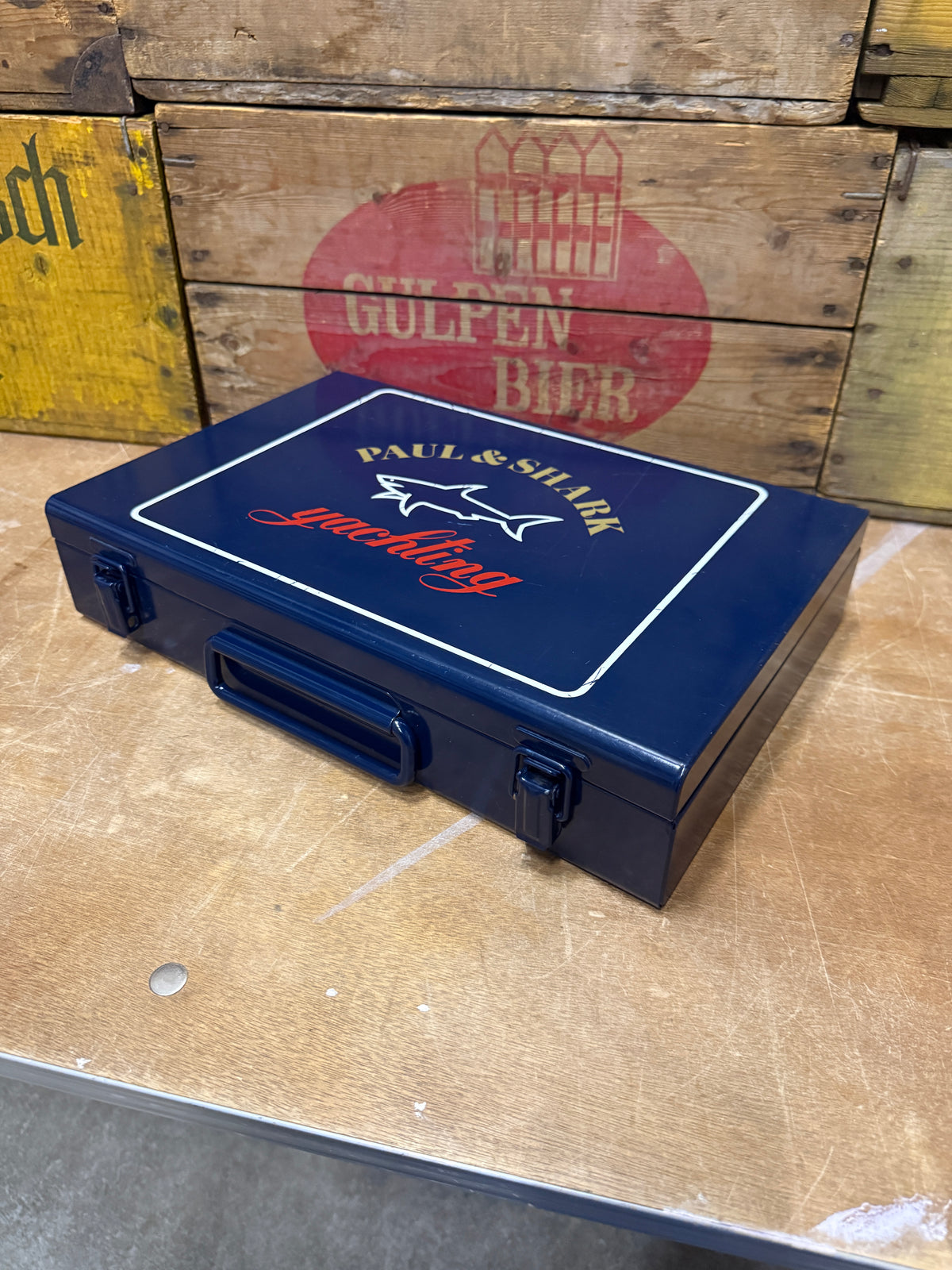 Vintage Paul & Shark Yachting metalen koffertje