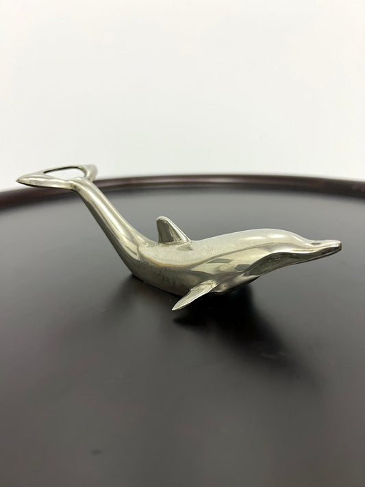 New old Stock, Vintage Bottle Opener, Dolphin Shaped Design, Original Metal Barware, Man Cave Homebar Gifts