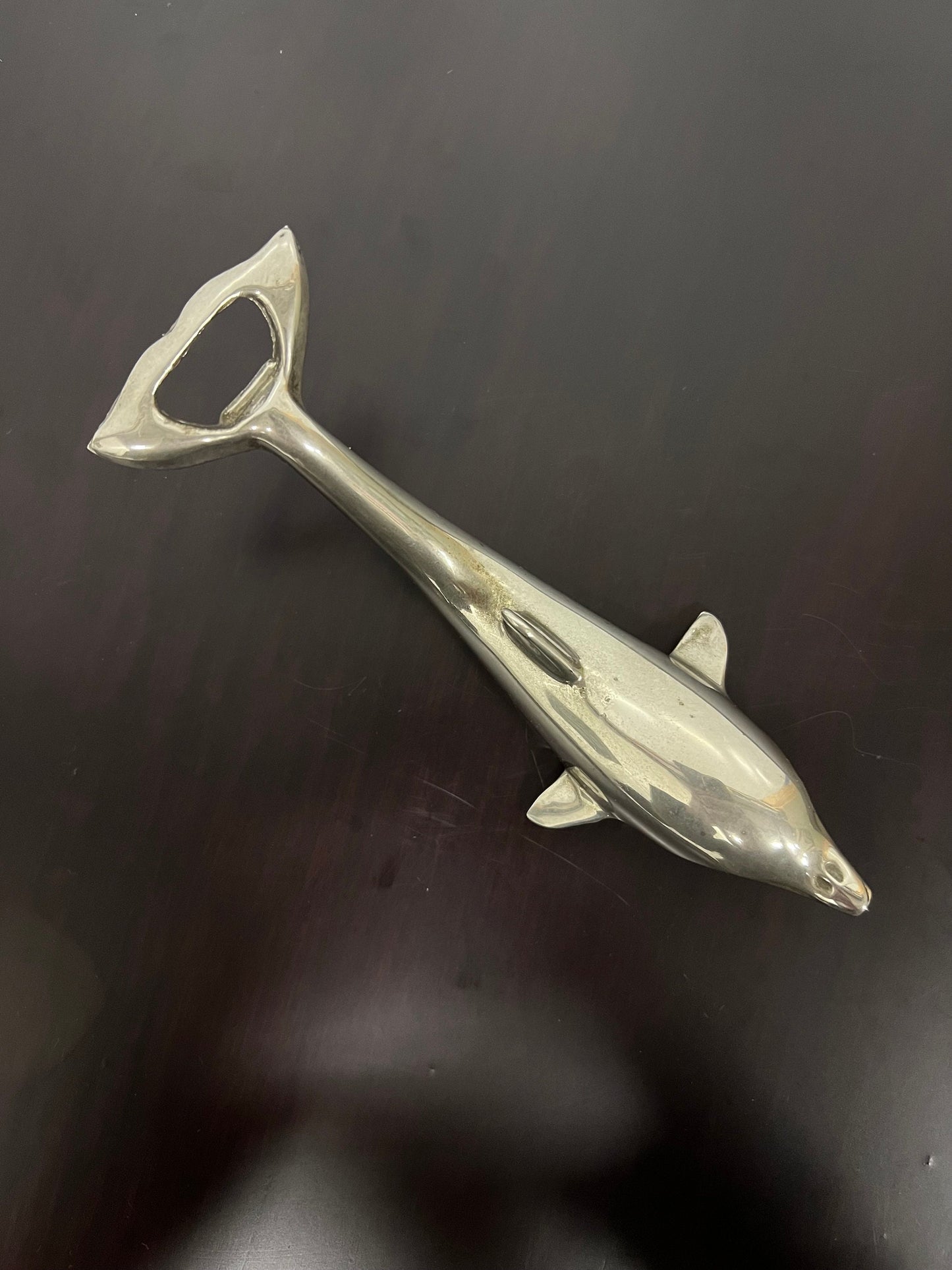 New old Stock, Vintage Bottle Opener, Dolphin Shaped Design, Original Metal Barware, Man Cave Homebar Gifts