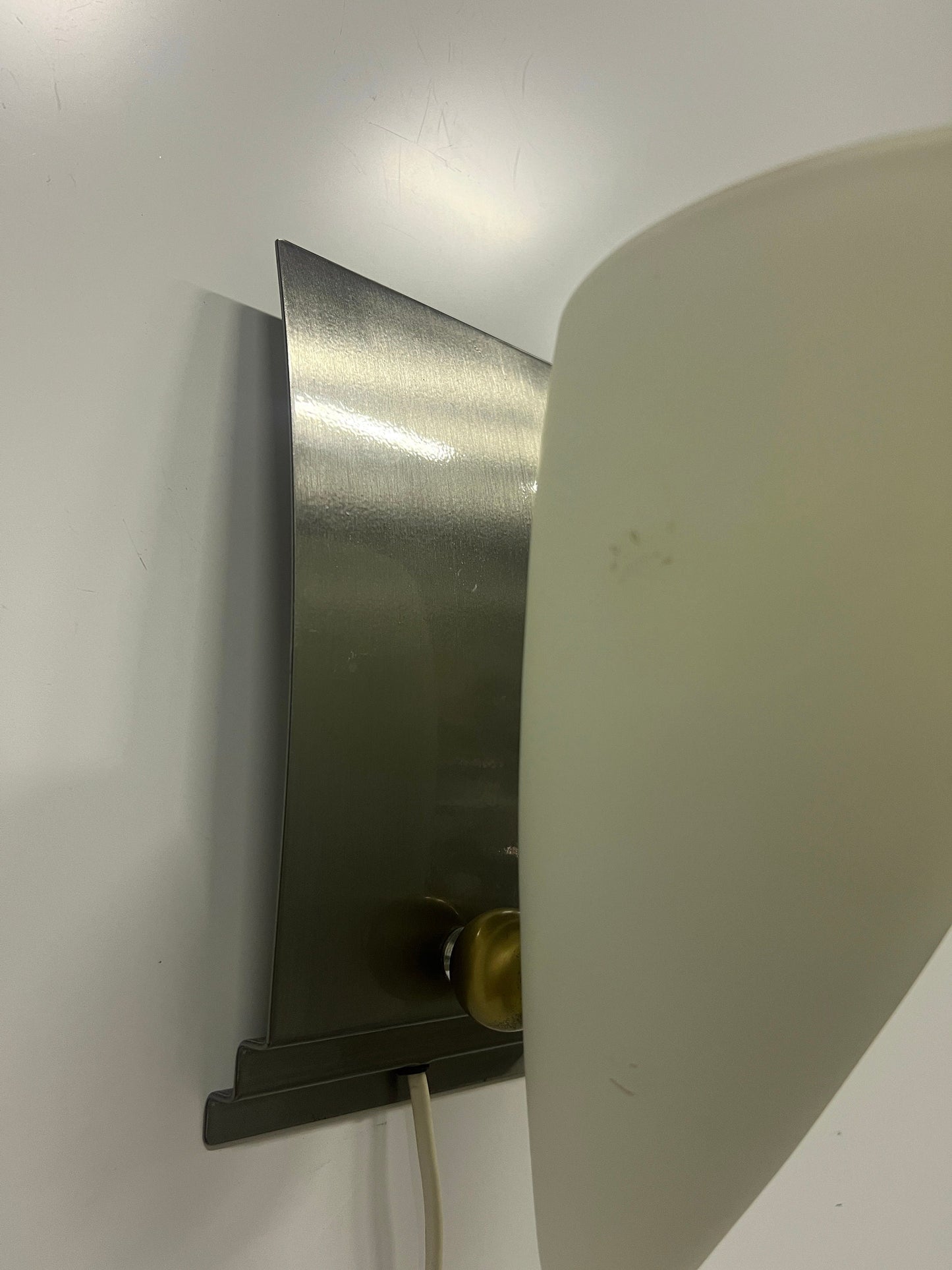 Vintage Glass Wall Lamp, 1990s Herda Holland, Postmodern Design Scone, Metal and Glass Lighting, Home Interior Gifts