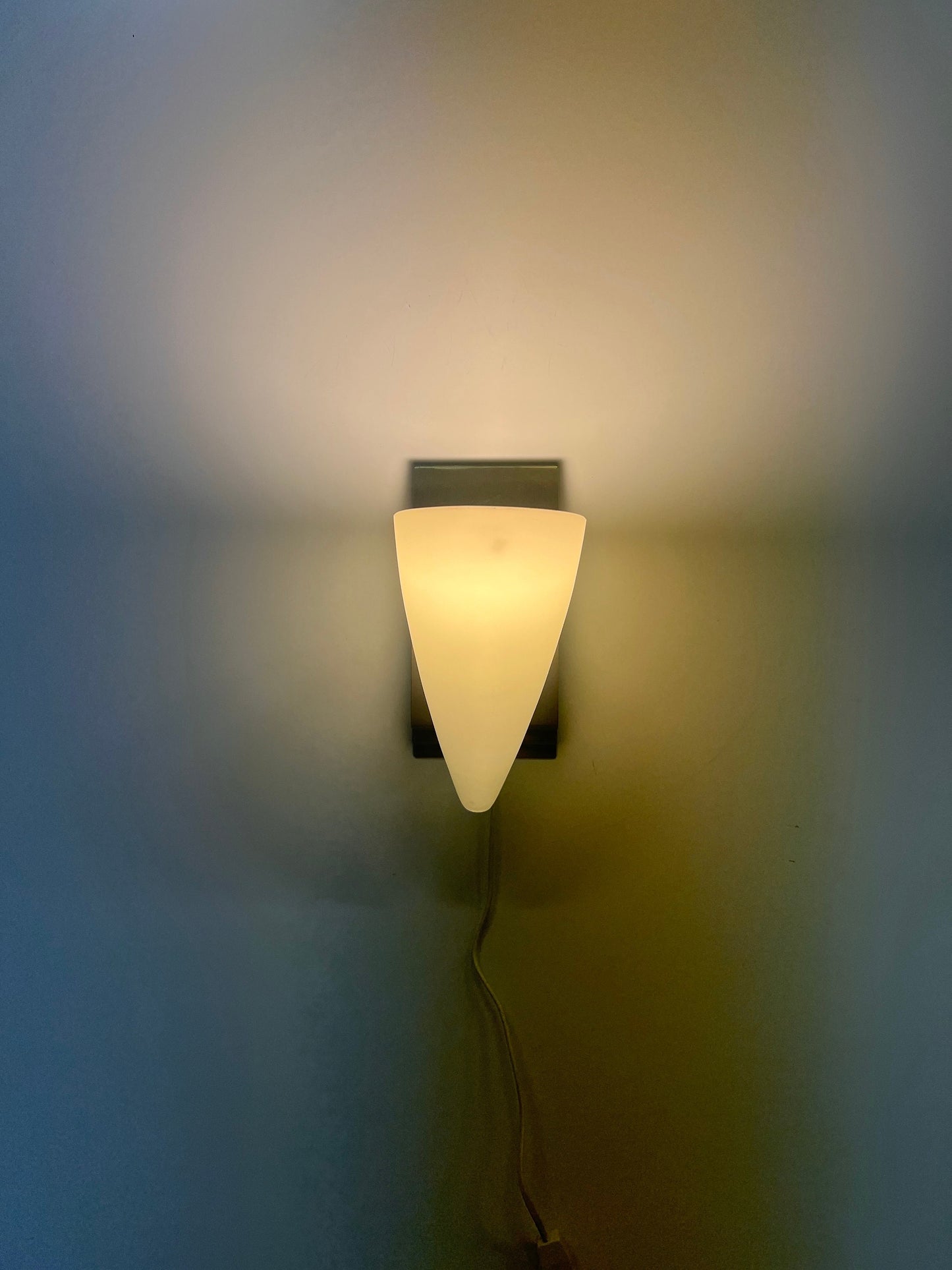 Vintage Glass Wall Lamp, 1990s Herda Holland, Postmodern Design Scone, Metal and Glass Lighting, Home Interior Gifts