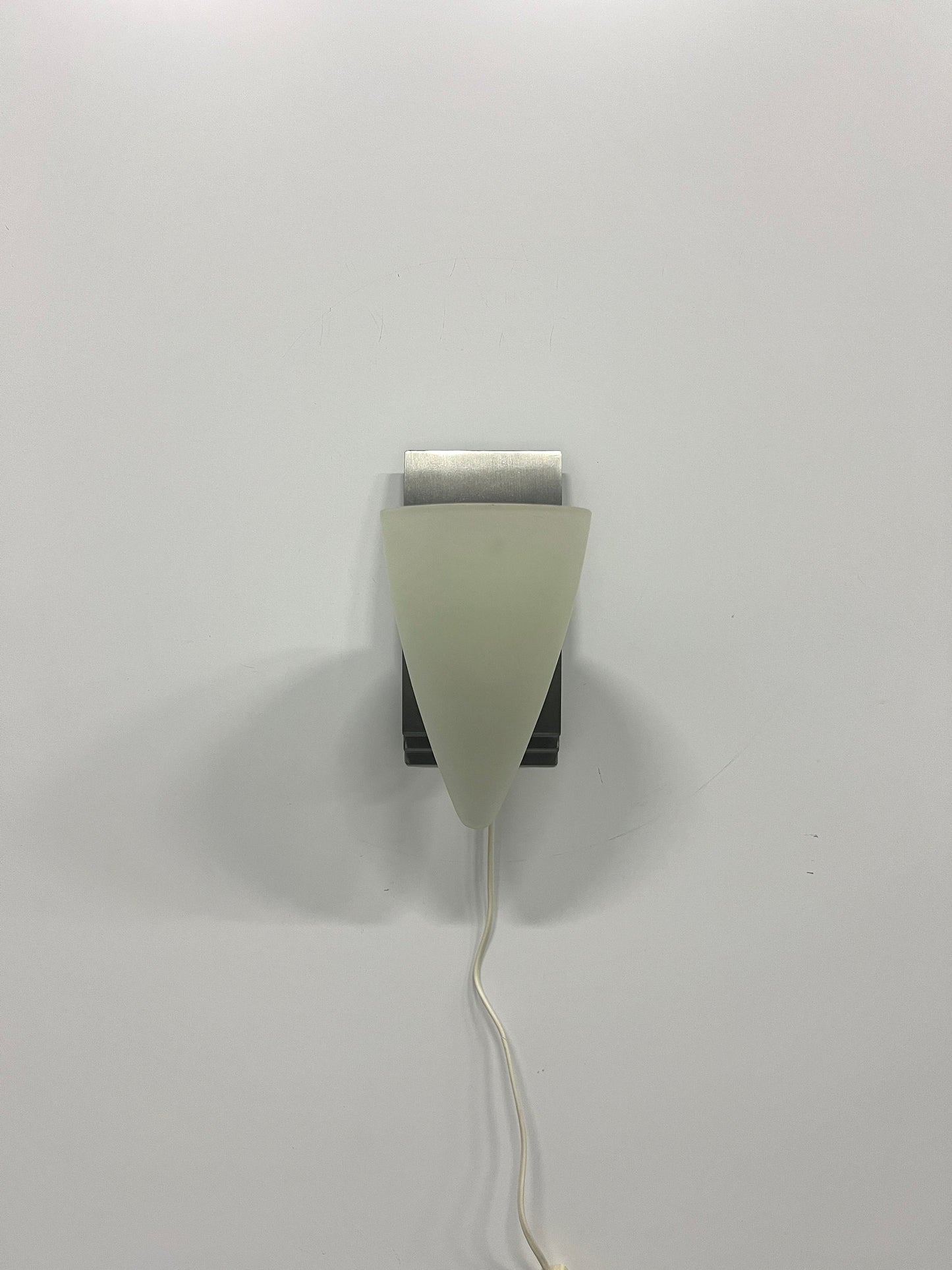 Vintage Glass Wall Lamp, 1990s Herda Holland, Postmodern Design Scone, Metal and Glass Lighting, Home Interior Gifts