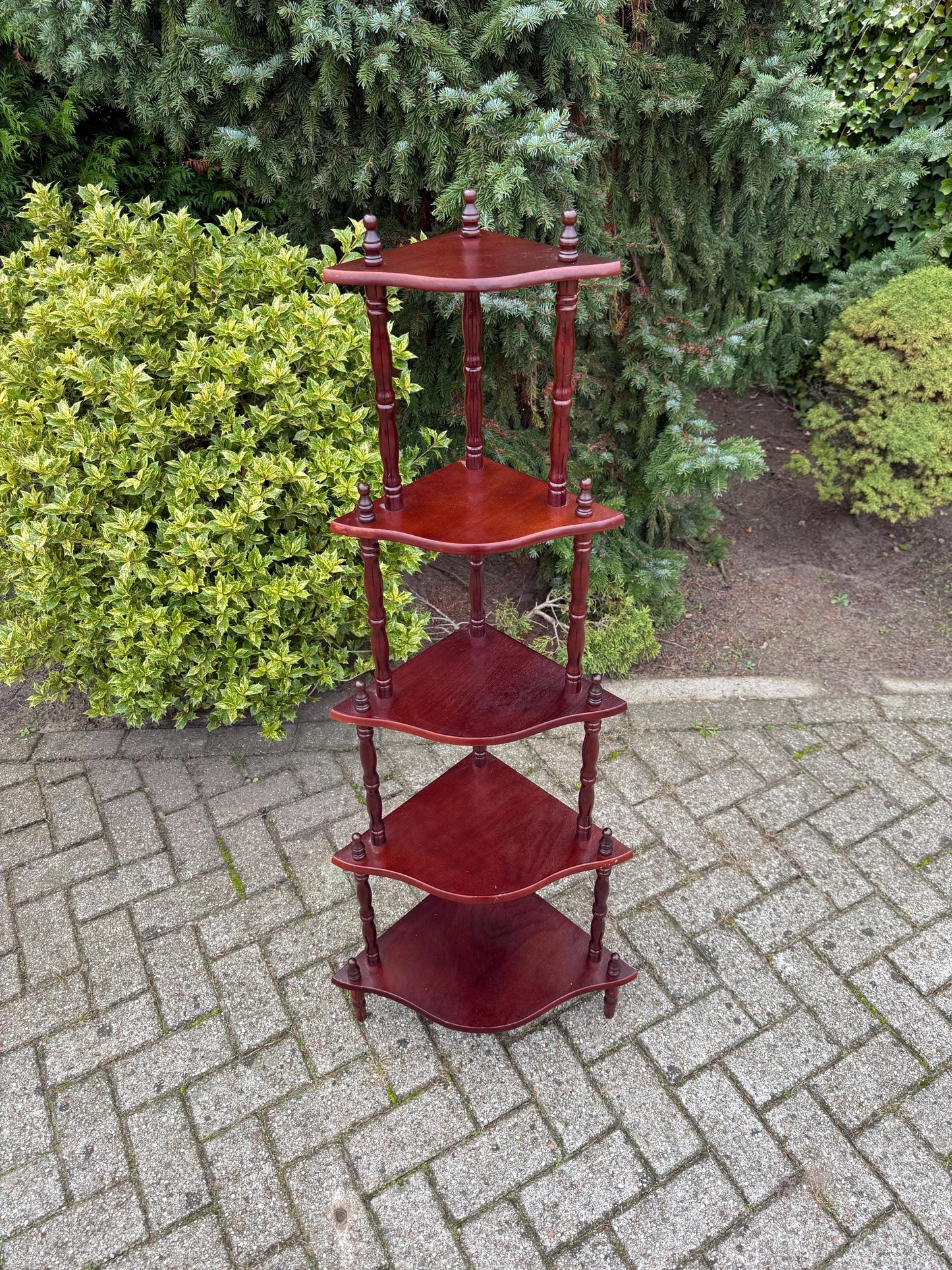 5-Tier Wooden Corner Table Etagere