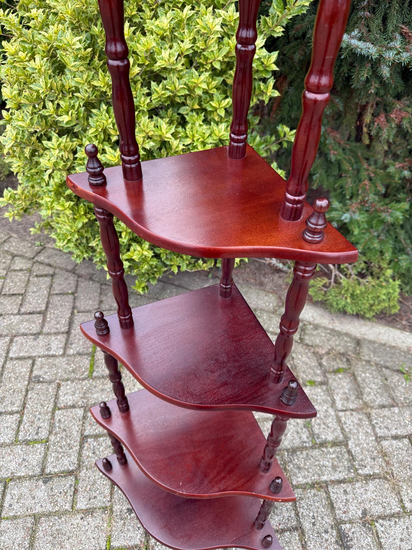 5-Tier Wooden Corner Table Etagere