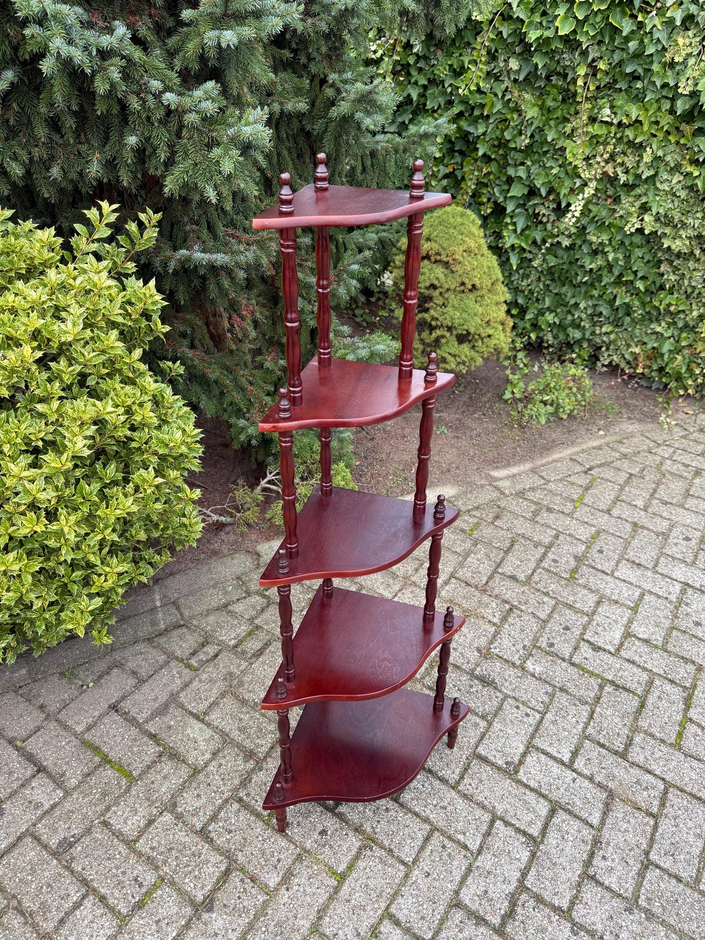 5-Tier Wooden Corner Table Etagere
