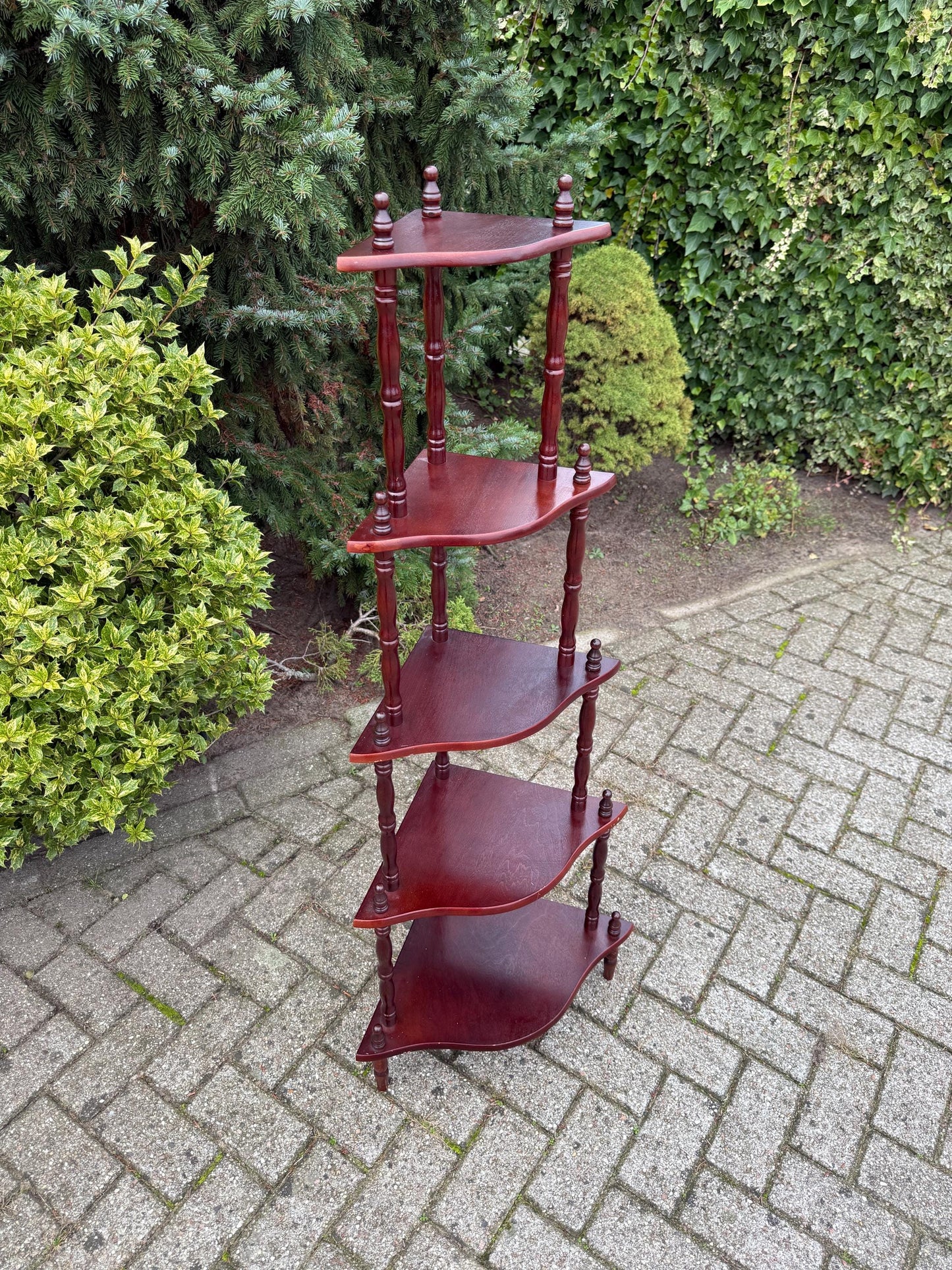 5-Tier Wooden Corner Table Etagere