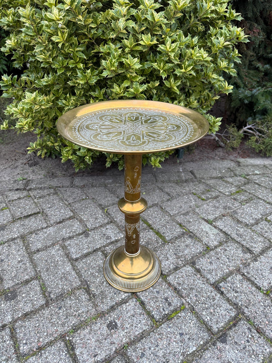 Vintage Brass Moroccan Tea Table