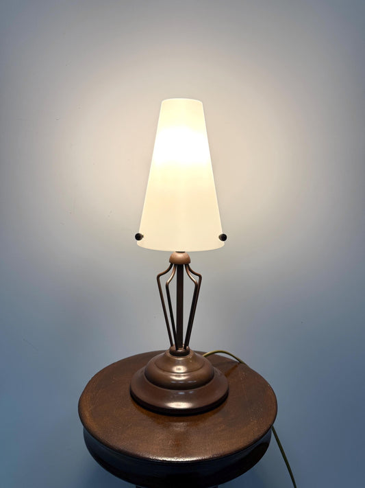 Glass & Metal Table Lamp Space Age