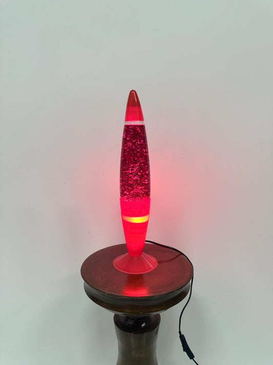 Vintage Red Lava Glitter Lamp