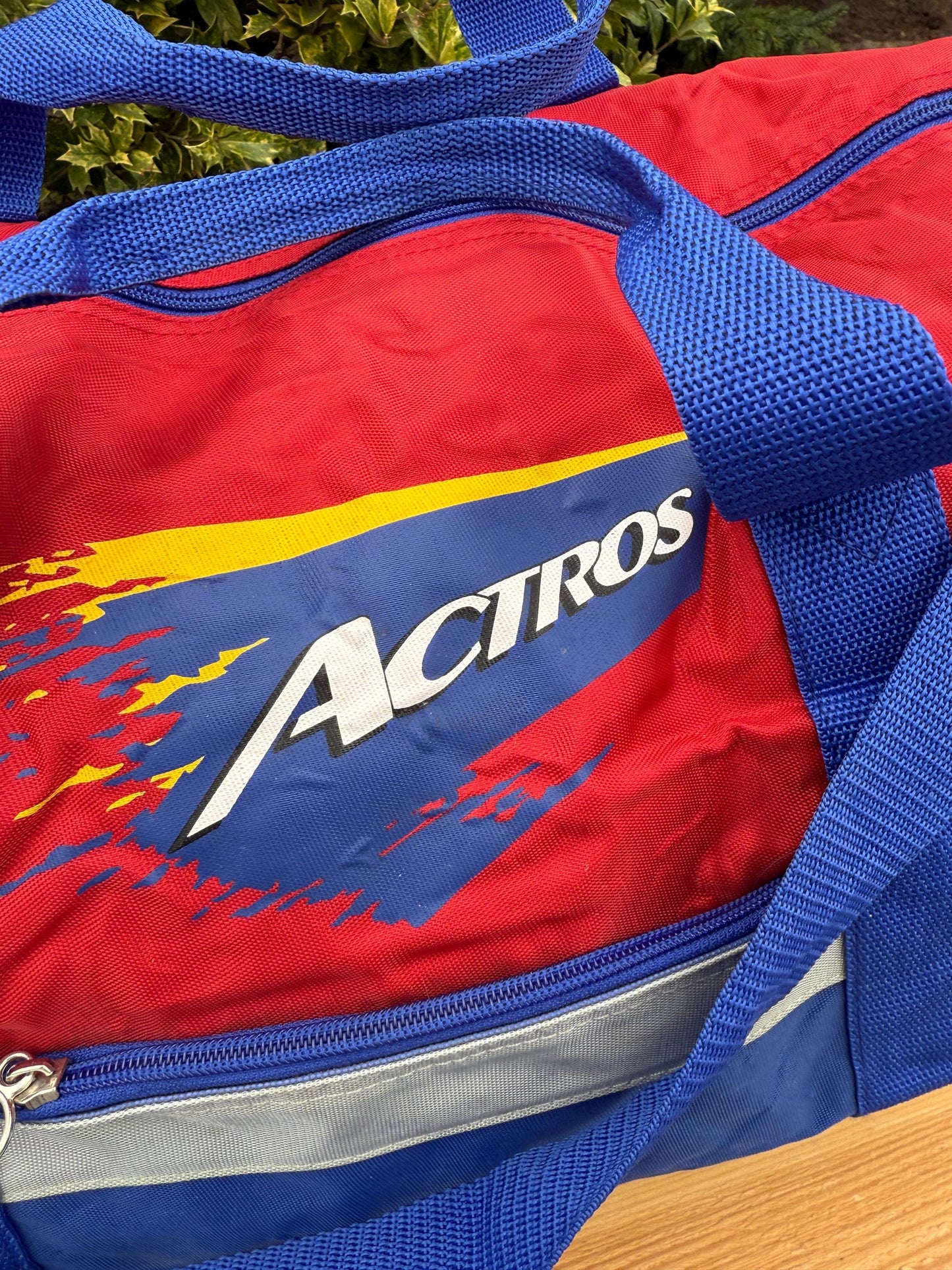 Vintage Mercedes-Benz Actros Bag, 1990s Duffel, Red Blue Yellow Gym Bag, Rare Collectible, Trucking Gift, Racing Travel Holdall