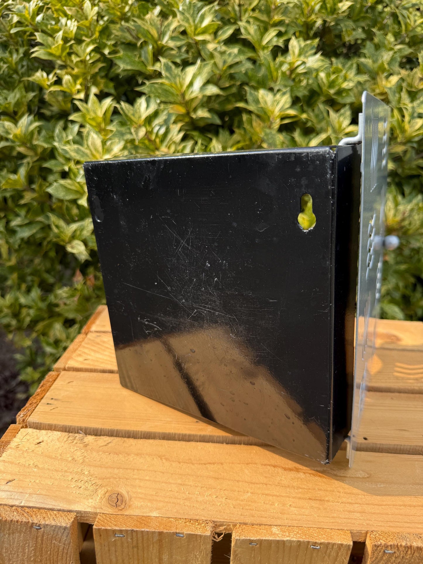 Postmodern Keys Cabinet, Vintage Wall Cabinet, Grey Metal Design, Wavy Pattern, Unique Interior Gift Idea, Nineties Space Age