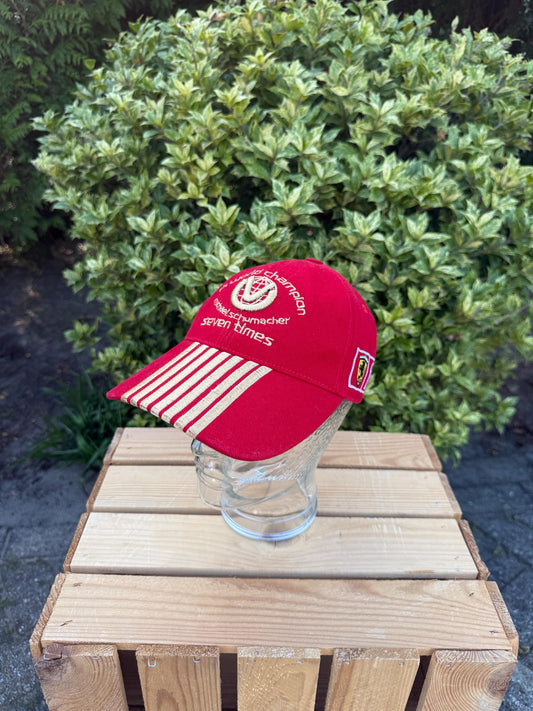 Vintage Ferrari Michael Schumacher Cap, 7X World Champion F1 Hat, Formula 1 Racing Memorabilia, 2000s Scuderia Ferrari Collectible