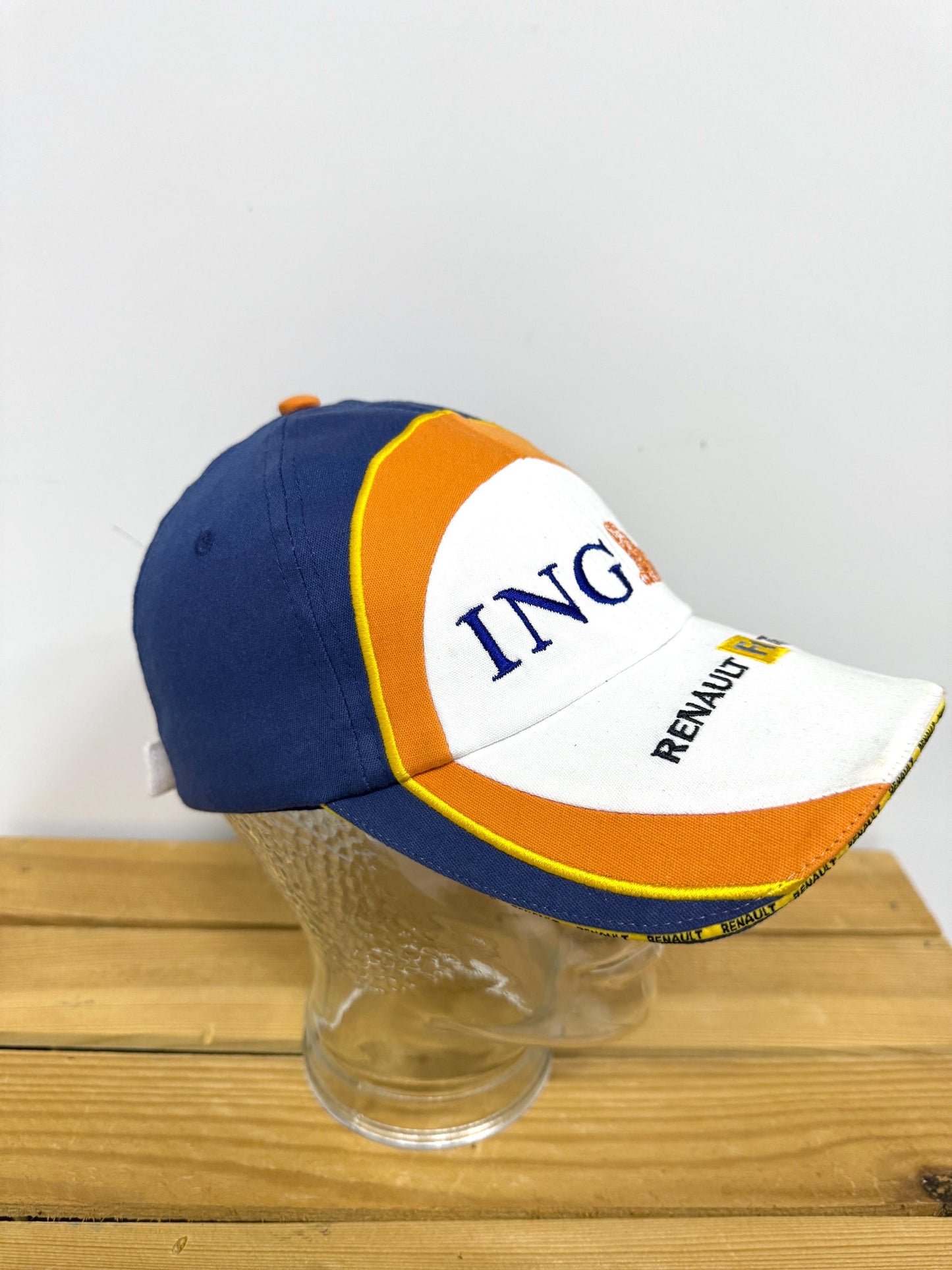 Vintage Formula 1 Hat, F1 Renault Racing Cap, New Old Stock, Vintage F1 Merchandise, White Orange Sun Protection Hat