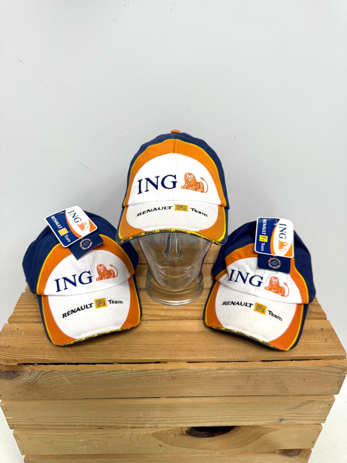 Vintage Formula 1 Hat, F1 Renault Racing Cap, New Old Stock, Vintage F1 Merchandise, White Orange Sun Protection Hat