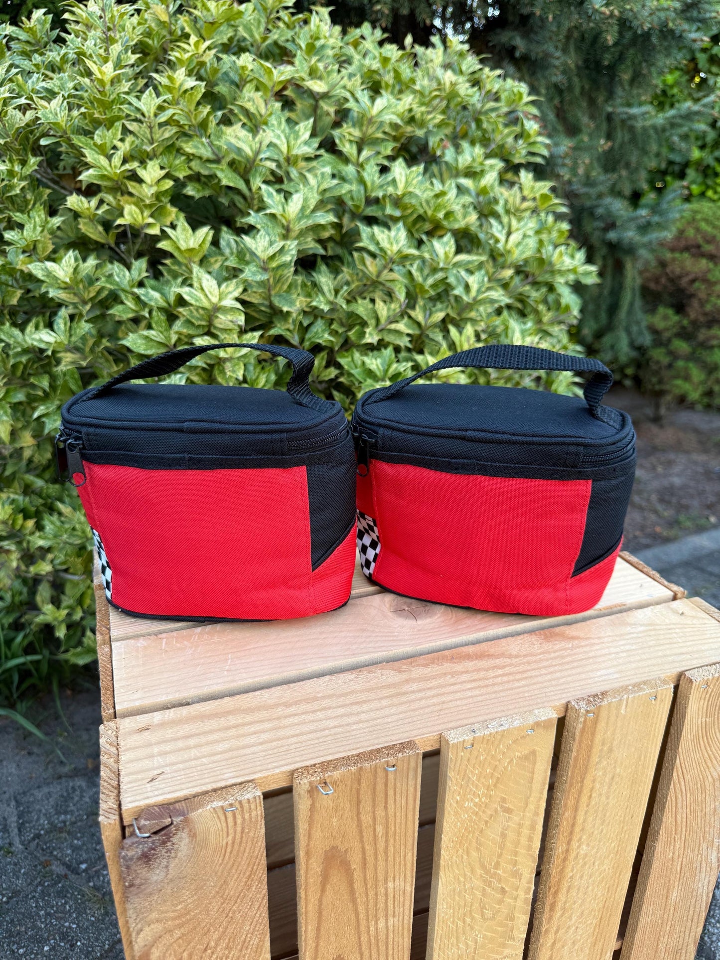 Ferrari Helix Small Carrying Bag Chequered Flag Pattern F1-Inspired Travel Pouch Scuderia Ferrari Official Licensed Gift for Motorsport Fans