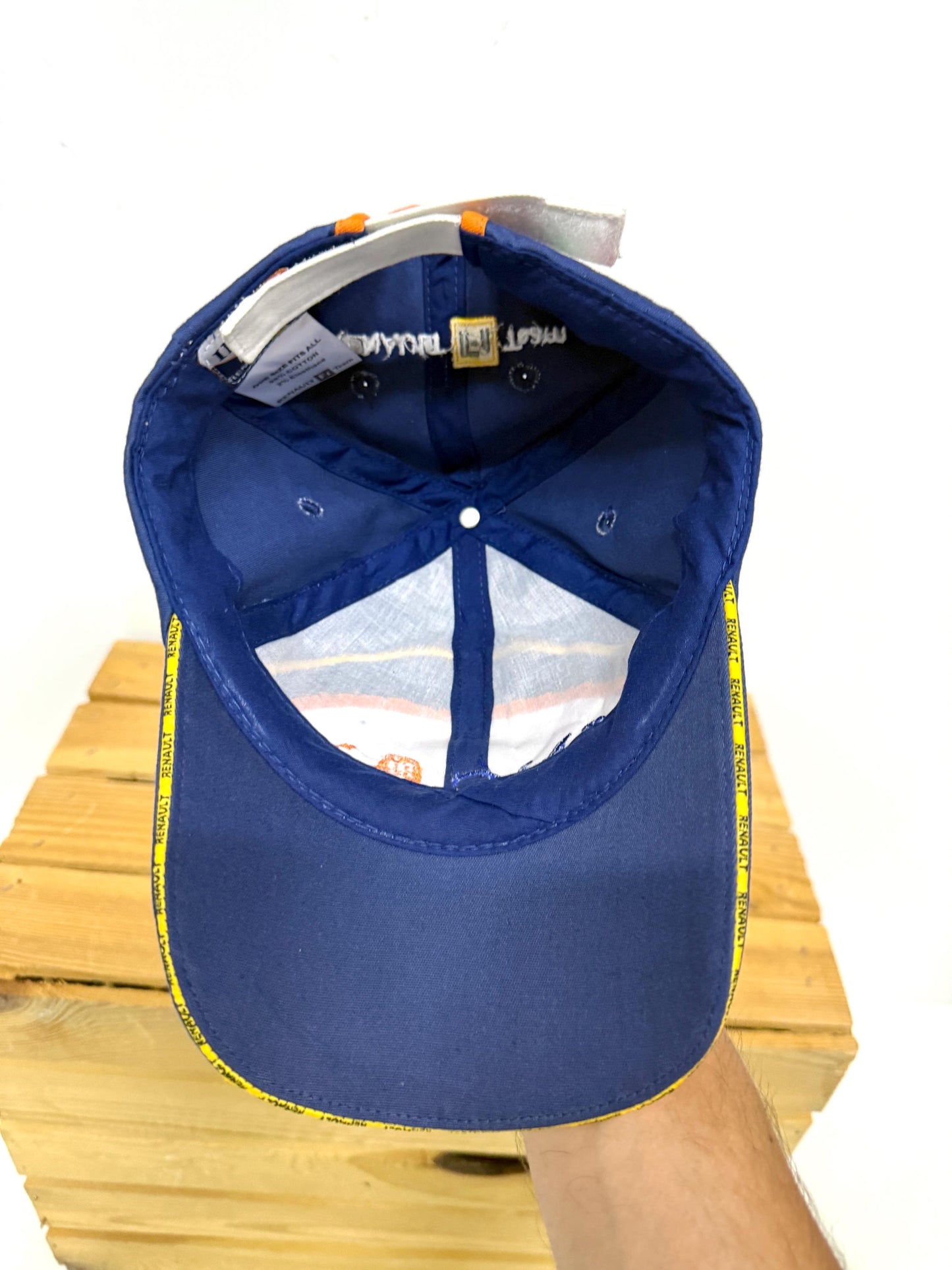 Vintage Formula 1 Hat, F1 Renault Racing Cap, New Old Stock, Vintage F1 Merchandise, White Orange Sun Protection Hat