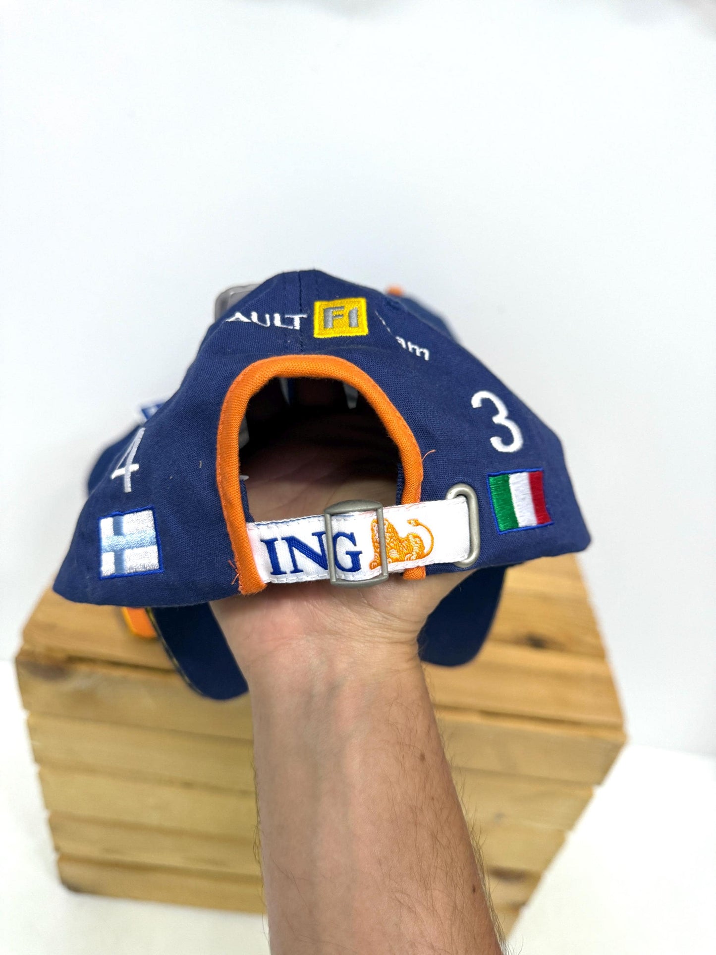 Vintage Formula 1 Hat, F1 Renault Racing Cap, New Old Stock, Vintage F1 Merchandise, White Orange Sun Protection Hat