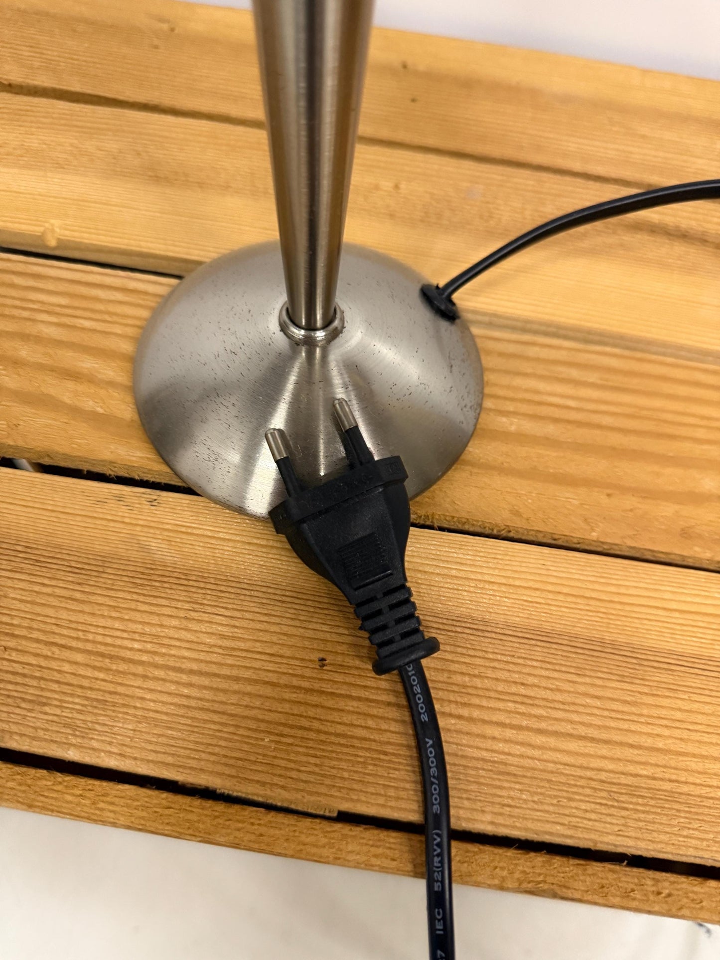 Vintage Table Lamp, Space Age Design, Glass and Chrome, Nineties Desk Lamp, Nightstand Light, White Sphere Minimalistic