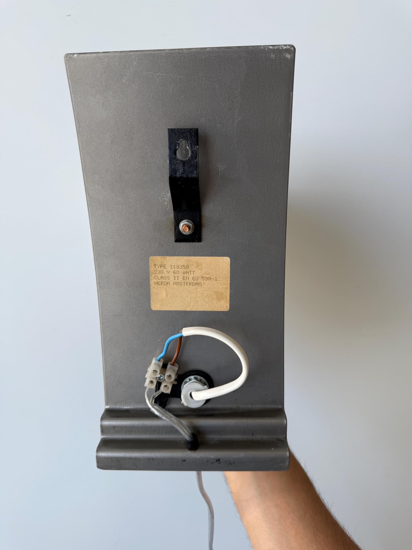 Vintage Glass Wall Lamp, 1990s Herda Holland, Postmodern Design Scone, Metal and Glass Lighting, Home Interior Gifts