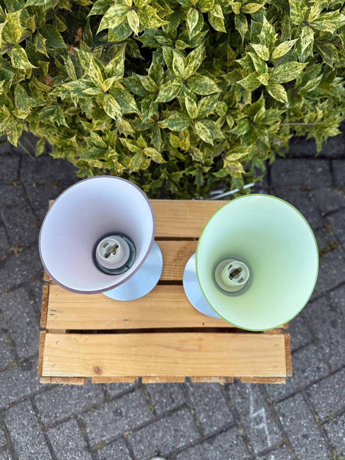 Vintage Ikea Table Lamp, Kryolit Glass Shade, Postmodern Design, Ice Cream Cone Shape, 1990s Lighting