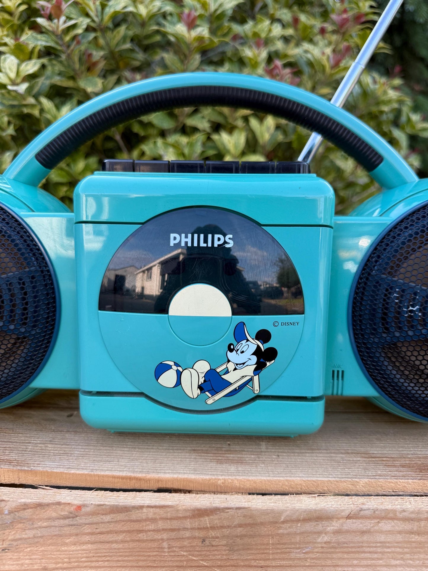 Vintage 1985 Philips Roller 2 Radio, Blue Mickey Mouse Portable AM FM Player, Retro Boombox, Cassette Untested, Disney Collectible