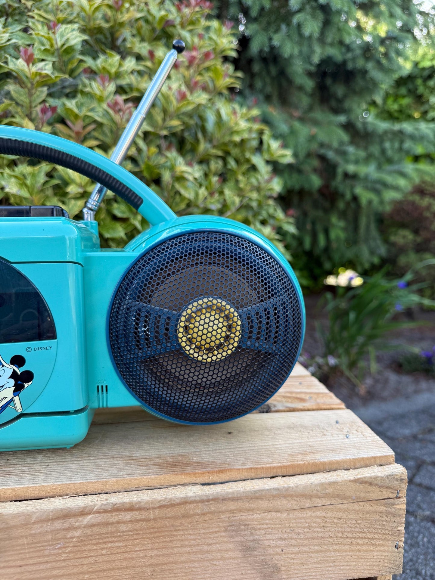 Vintage 1985 Philips Roller 2 Radio, Blue Mickey Mouse Portable AM FM Player, Retro Boombox, Cassette Untested, Disney Collectible