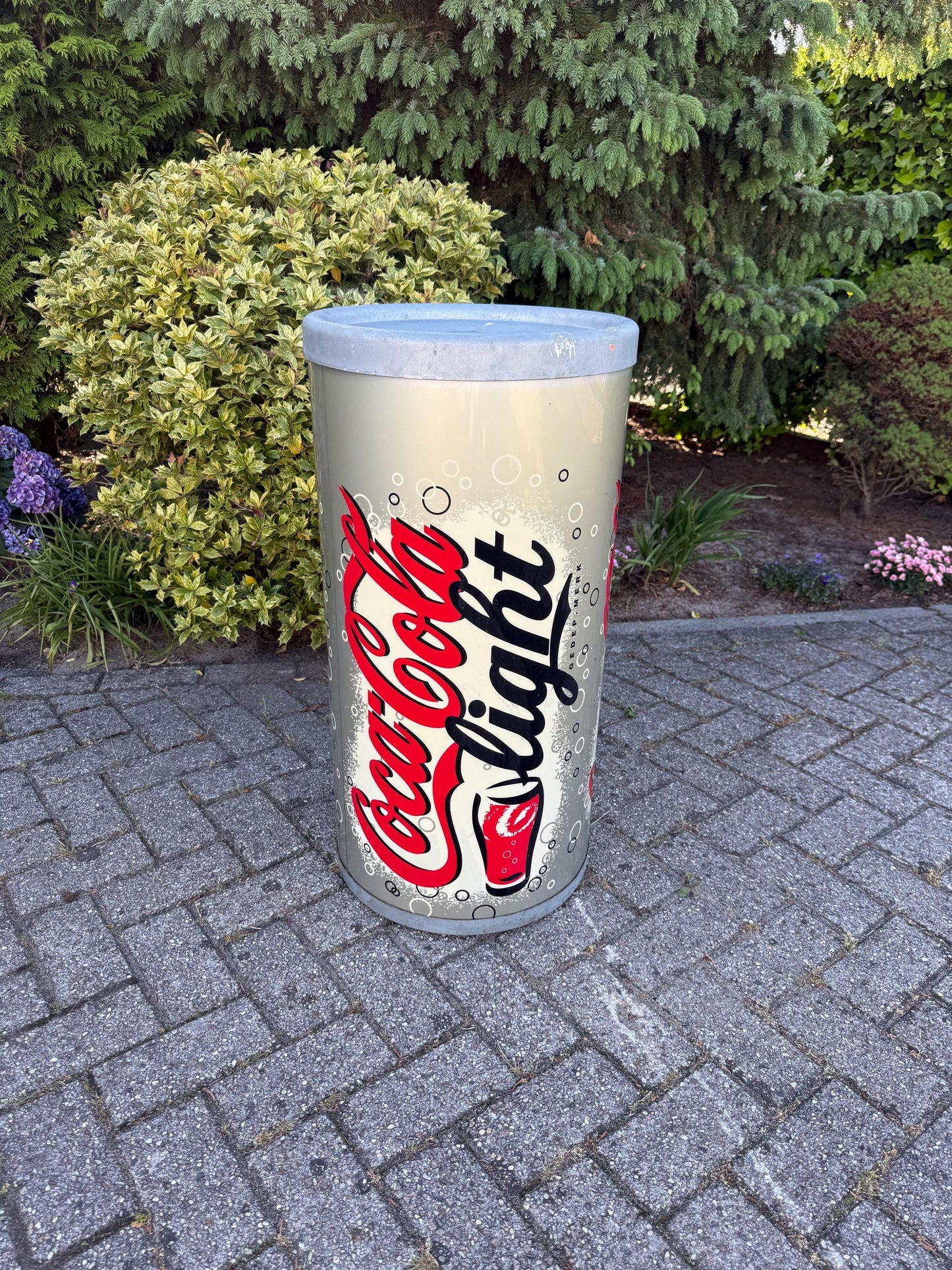 Vintage XXL Coca Cola Light Trash Can