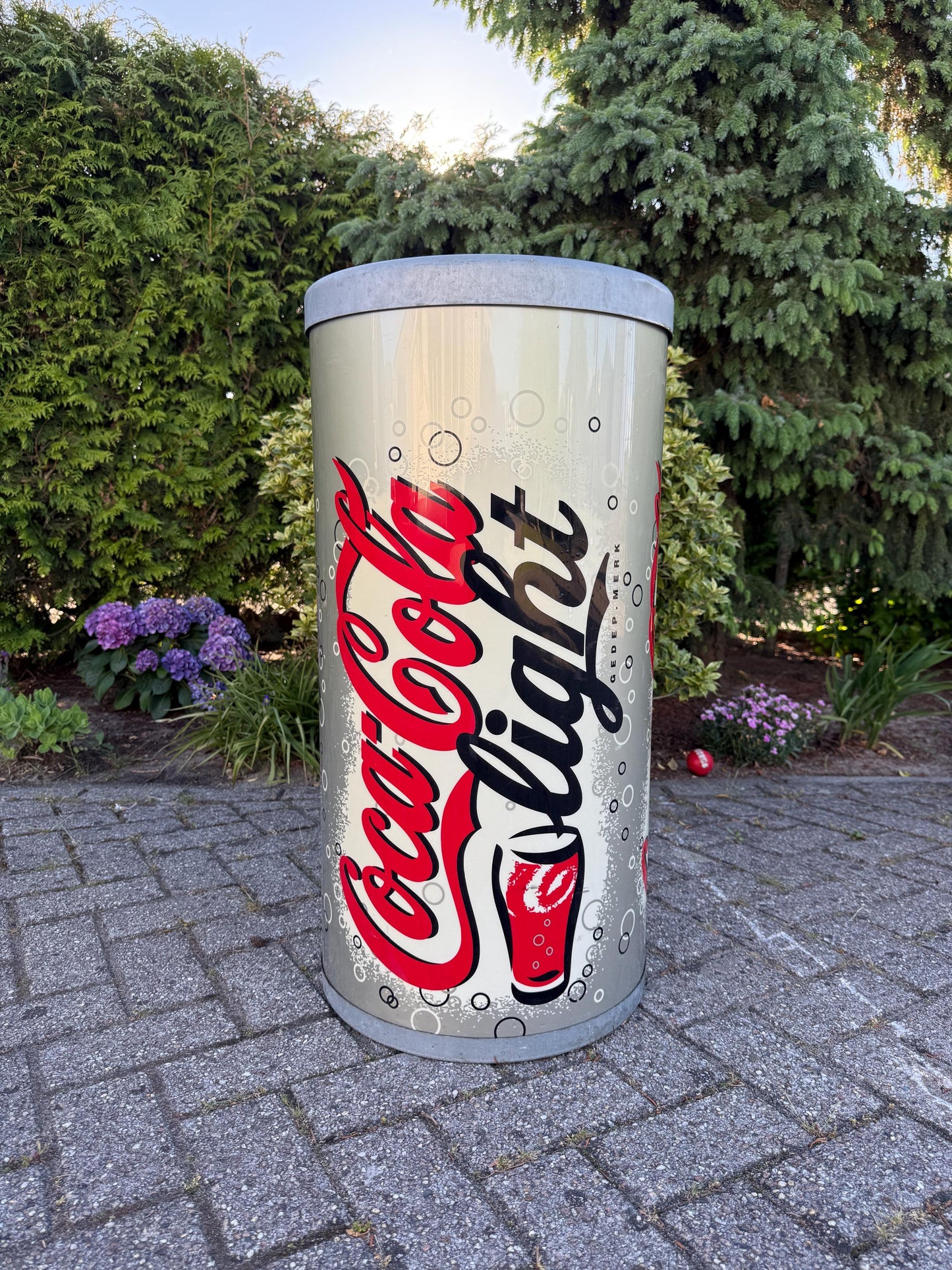 Vintage XXL Coca Cola Light Trash Can