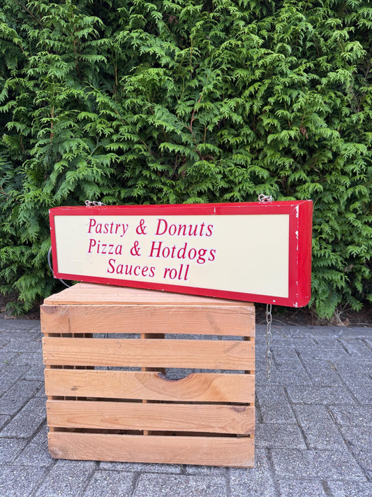 Vintage Double-Sided Light Box, Restored Retro Diner Advertising Sign, Breakfast Lunch Café Light Display, Old Lunchroom Decor