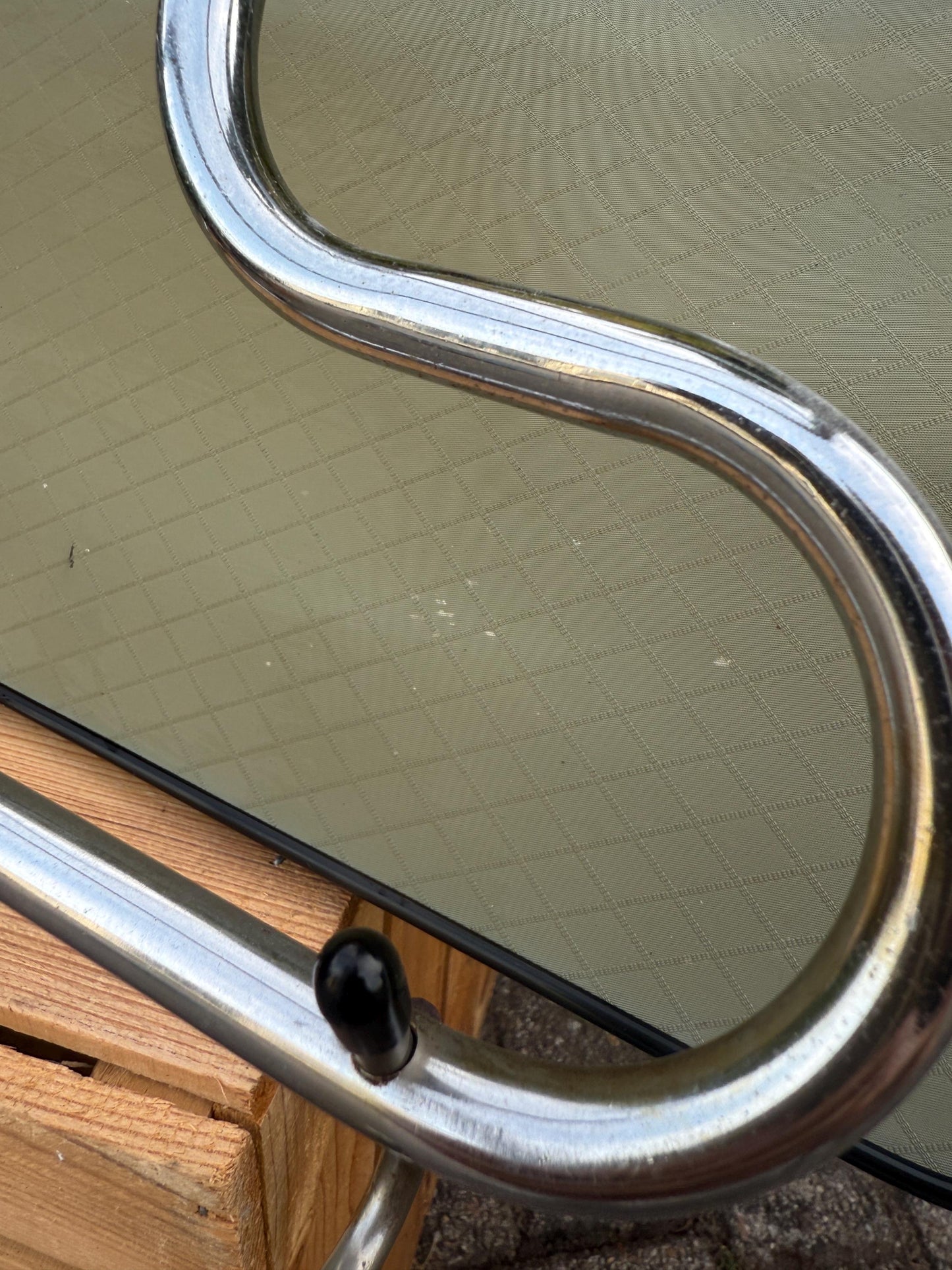 Vintage Mid-Century Coat Rack, 1960s Wall-Mounted Mirror Hall Rack, Chrome Hooks & Hat Shelf, Retro Entryway Organizer